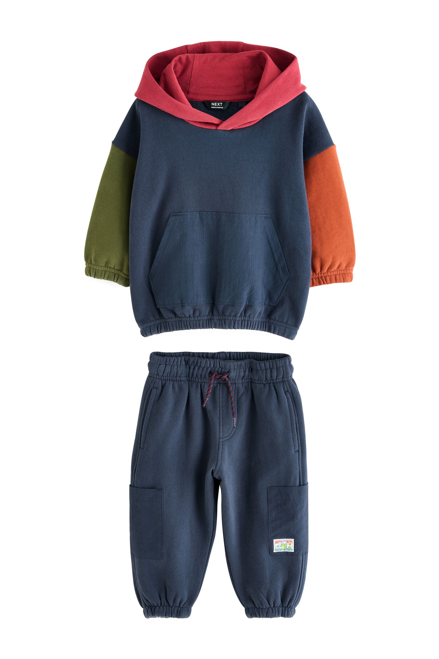 Next Sweatanzug Blockfarben-Kapuzensweatshirt und Jogginghose (2-tlg)