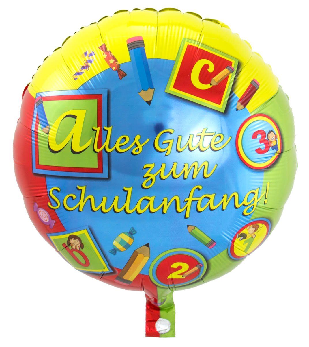 zum Folienballon Folat Durchmesser Alles Gute Schulanfang 45cm Schulan FOLAT Hängedekoration