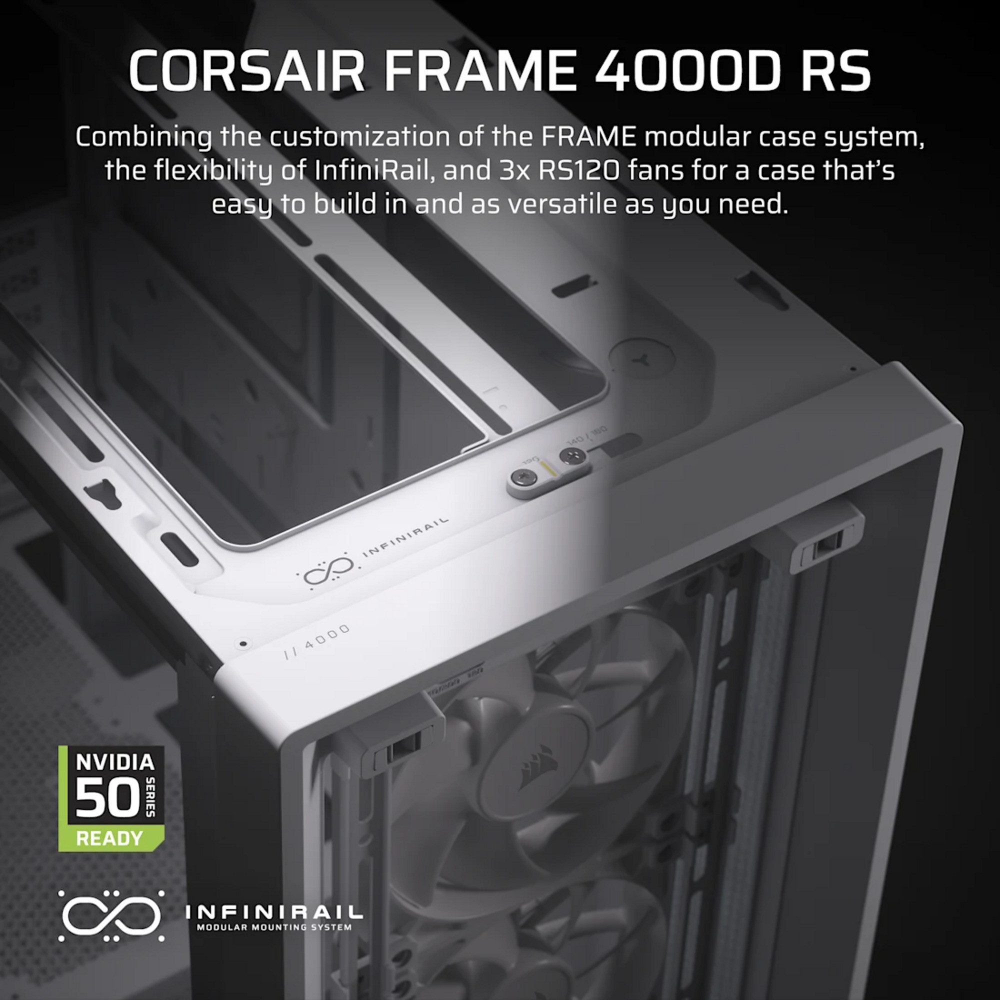 Corsair PC-Gehäuse Corsair FRAME 4000D RS, Tower-Gehäuse, (Tempered
