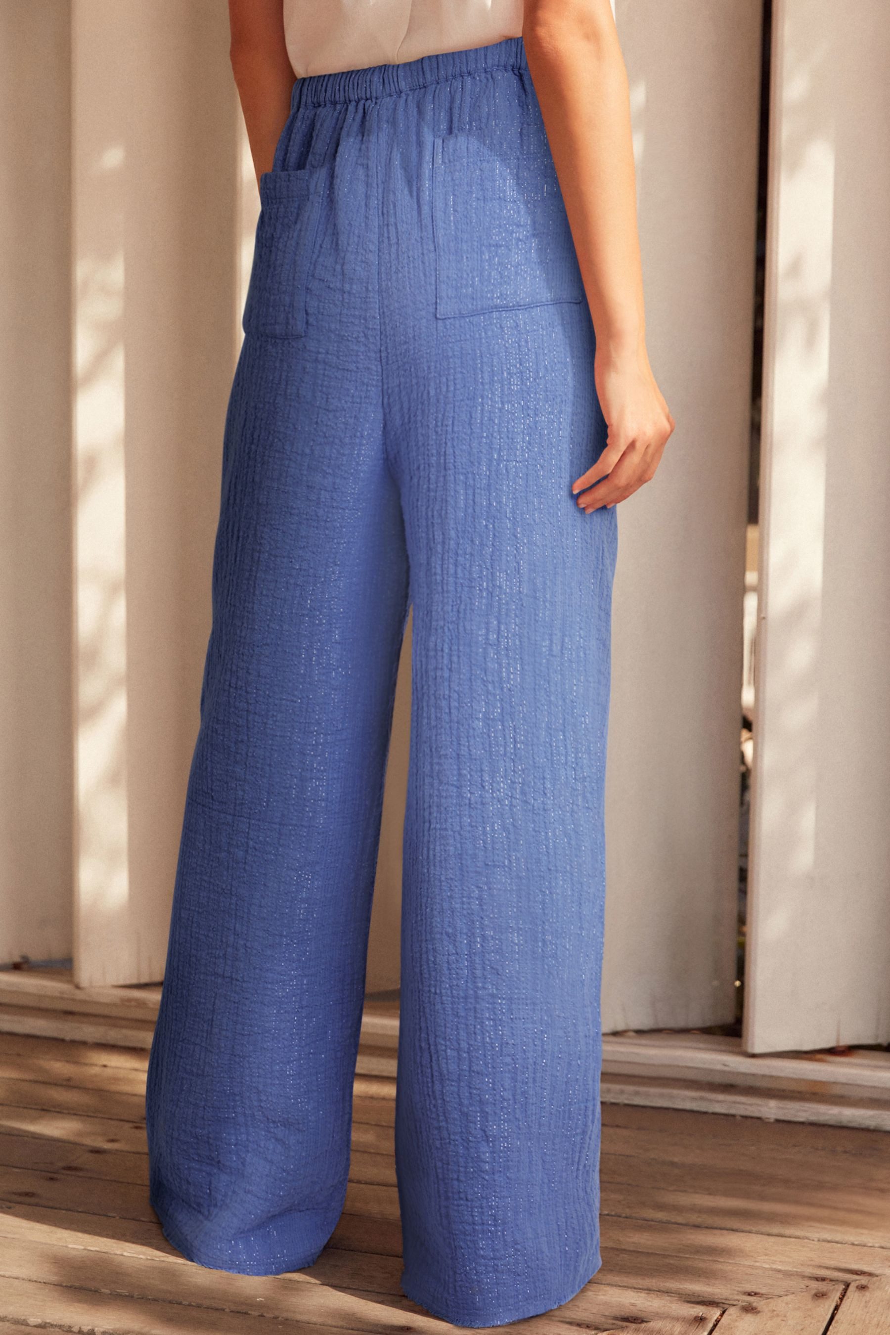 Next Palazzohose Hose aus Baumwolle mit weitem Bein, Kurzgröße (1-tlg) günstig online kaufen