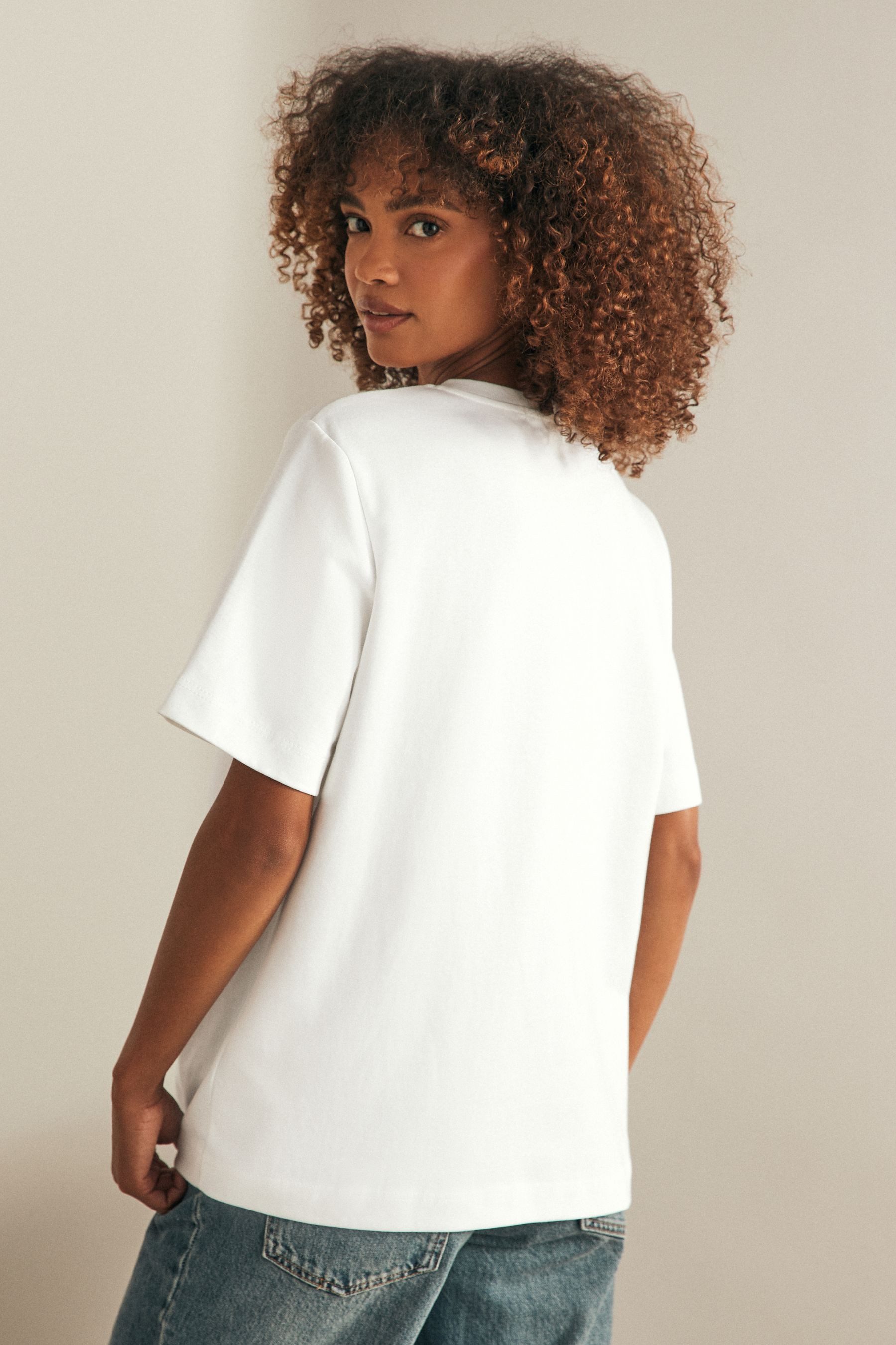 Next T-Shirt Schweres Basic-T-Shirt 100 % Baumwolle, günstig online kaufen
