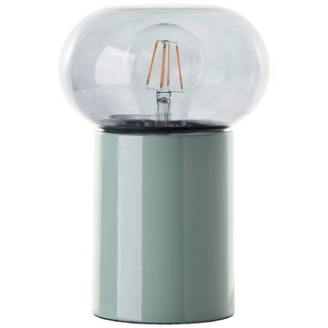 Lightbox Tischleuchte, ohne Leuchtmittel, Tischleuchte mit Rauchglas, 22 cm Höhe, E27, grün