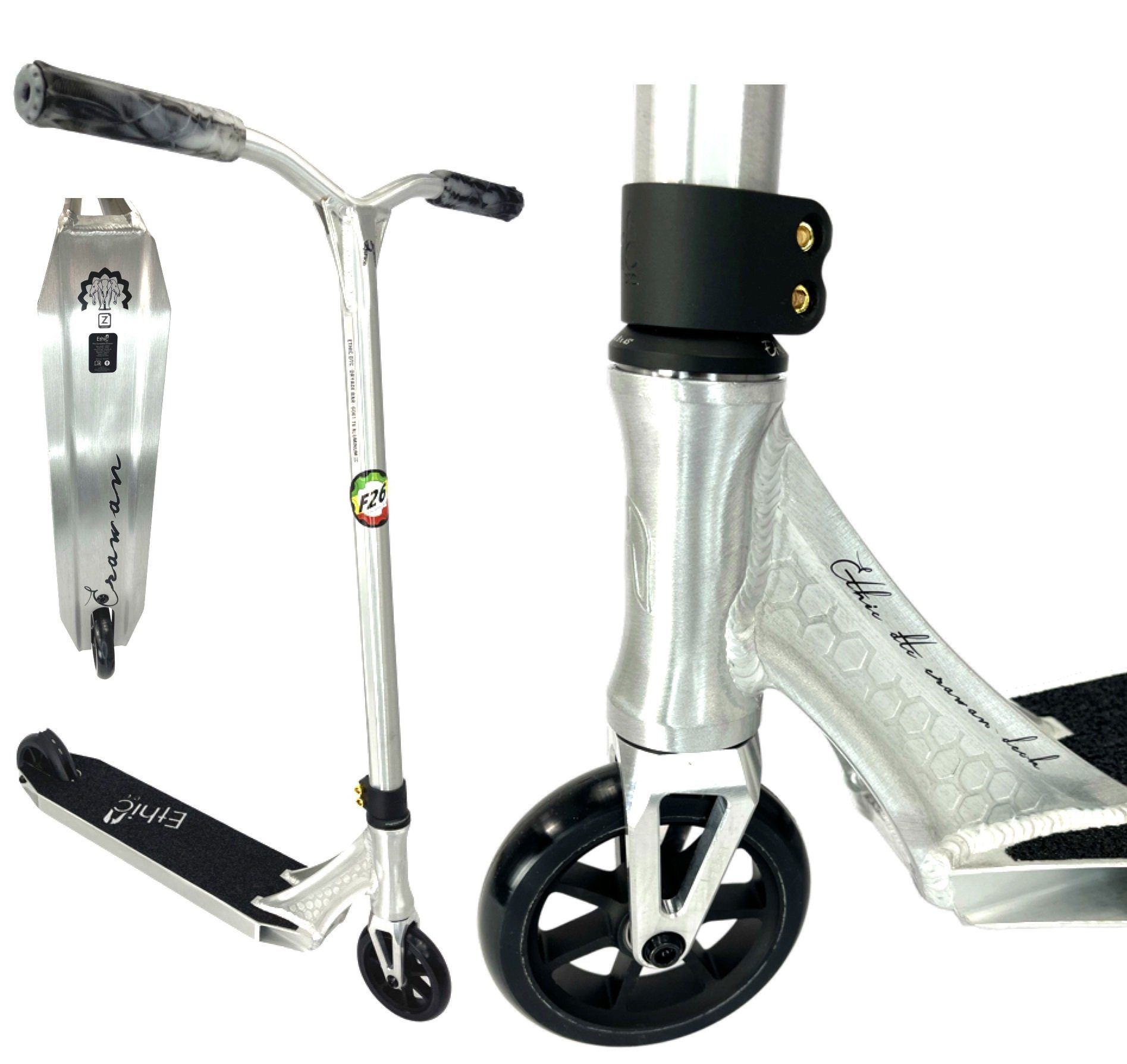 Ethic DTC Stuntscooter Ethic DTC Erawan Stunt-Scooter H=85cm 3kg silber gebürstet