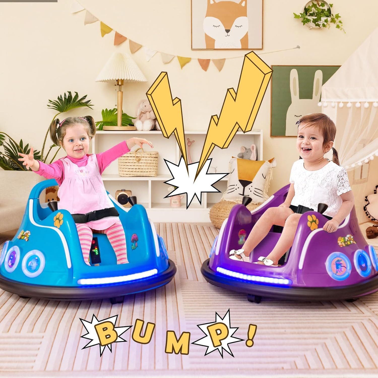 KOMFOTTEU Elektro-Kinderauto Autoscooter, blinkendem LED-Licht & günstig online kaufen