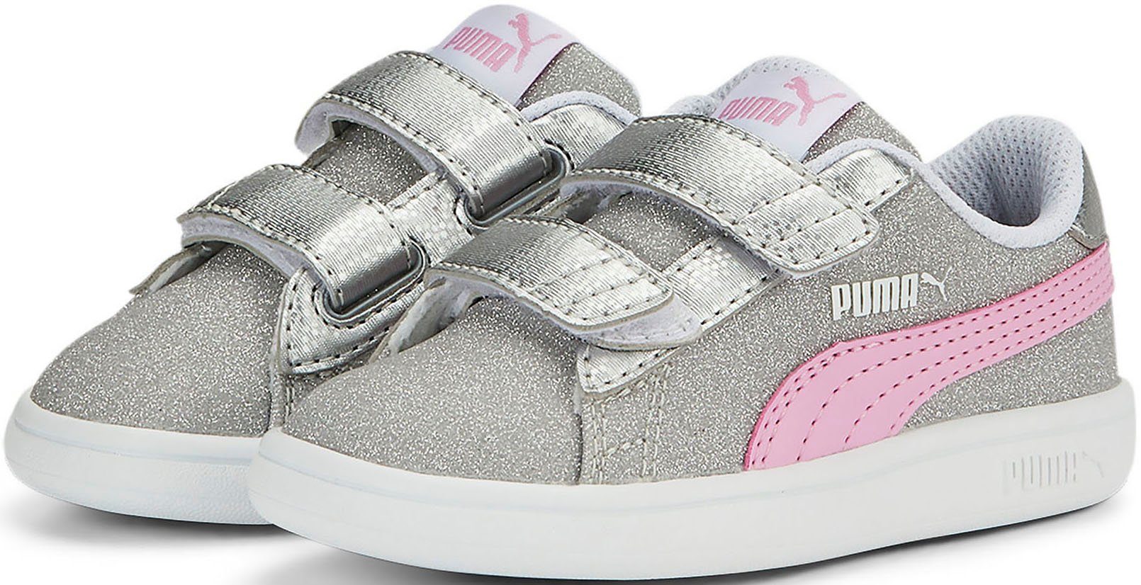 PUMA Puma Smash v2 Glitz V Inf Sneaker mit Klettverschluss grau