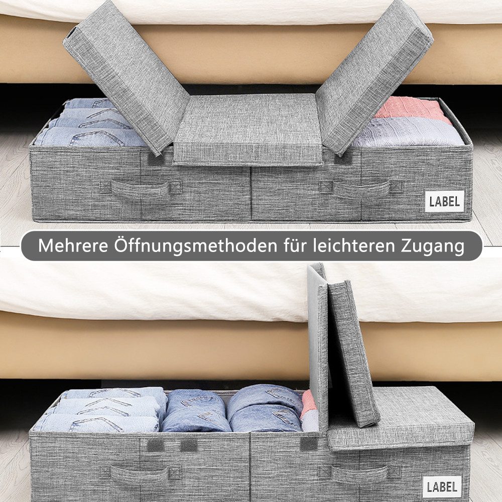 TUWENA Unterbettkommode 2 Stück Unterbett Aufbewahrungsbox mit Deckel, Faltbare kommode – Bild 5 von 5