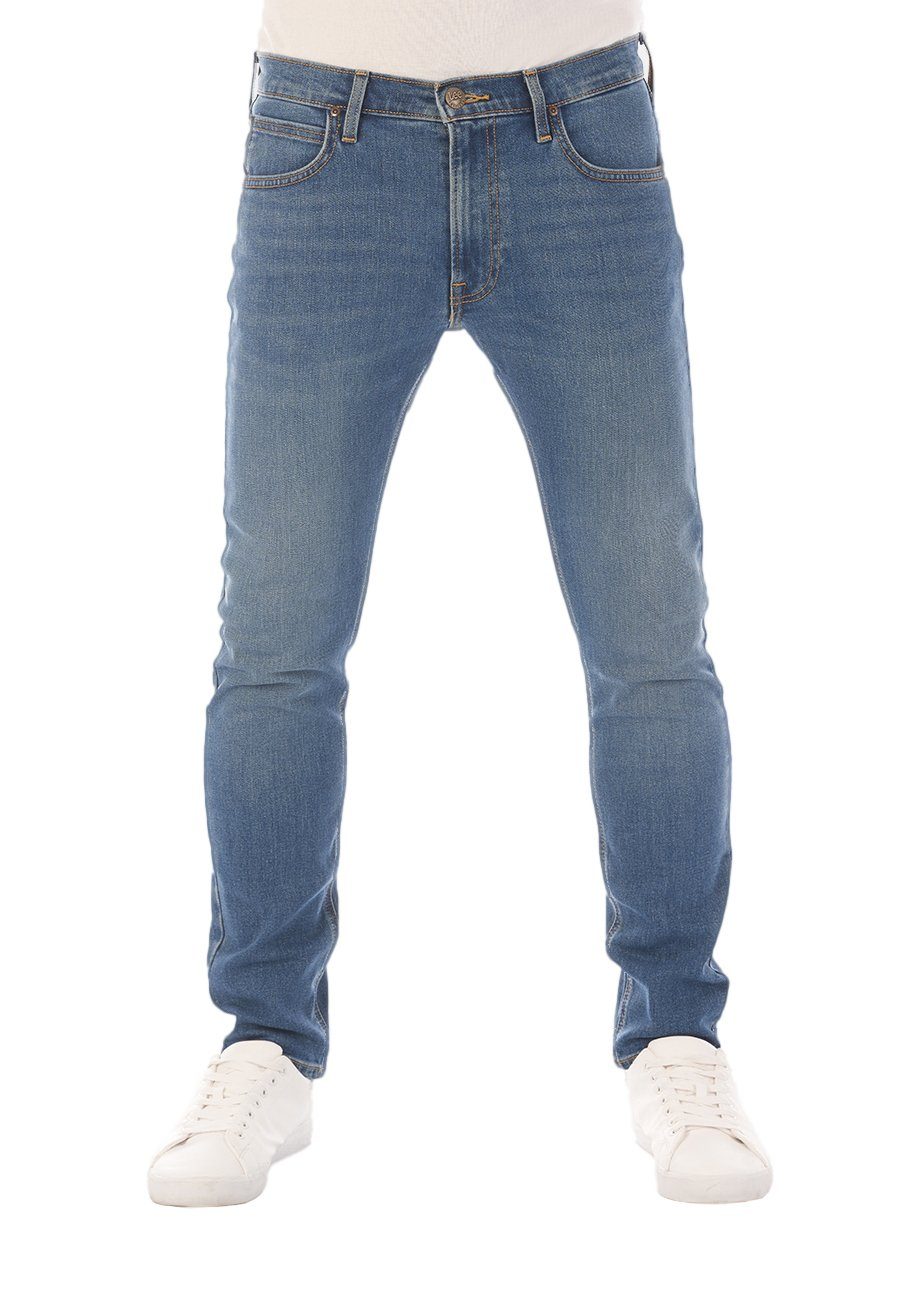 Lee® Tapered-fit-Jeans Herren Jeanshose Luke Slim Fit Tapered Denim Hose mit Stretch Used Blue (LSS2HDPD3)