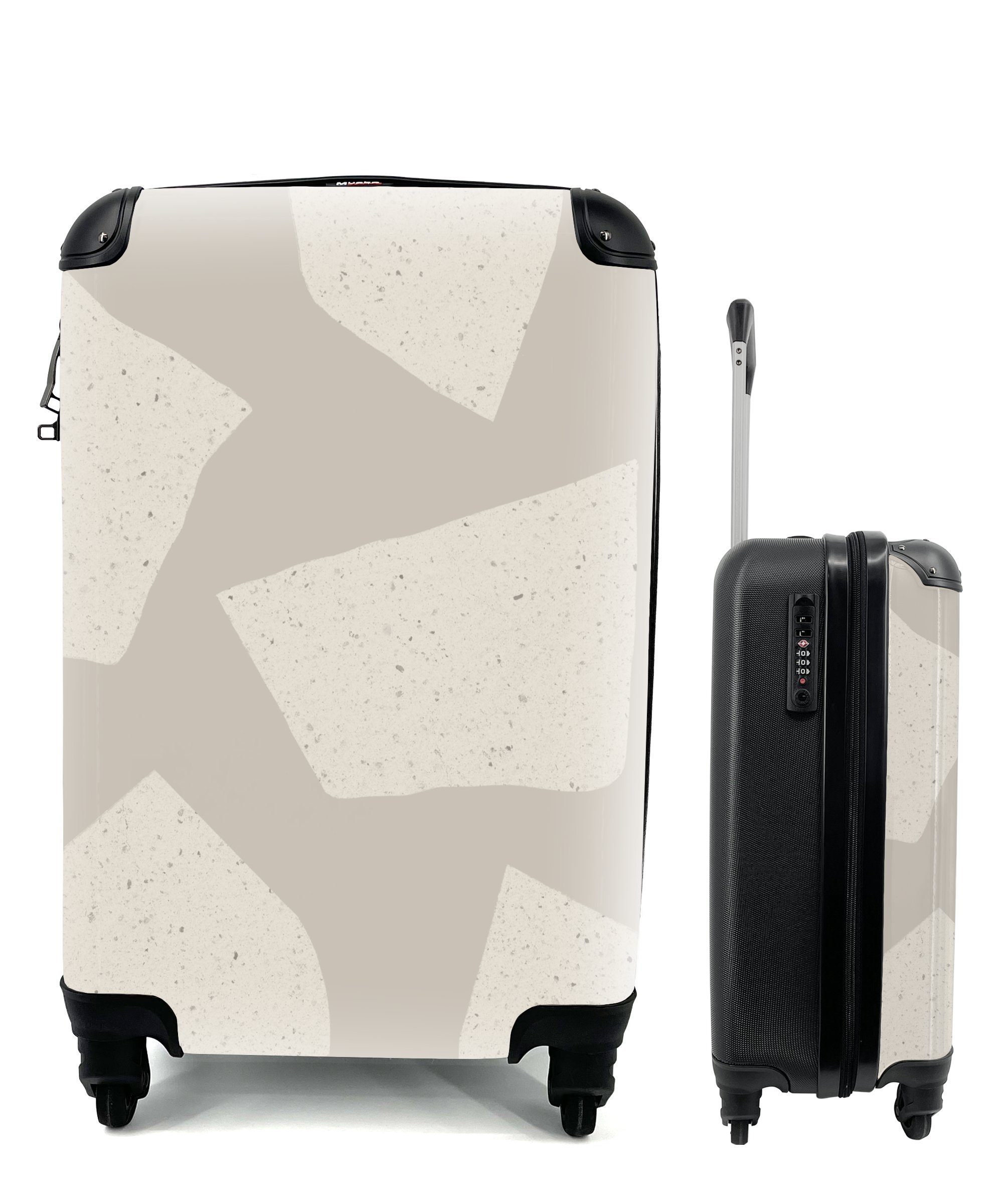 MuchoWow Handgepäckkoffer Terrazzo - Abstrakt - Pastell - Muster, 4 Rollen, Reisetasche mit rollen, Handgepäck für Ferien, Trolley, Reisekoffer