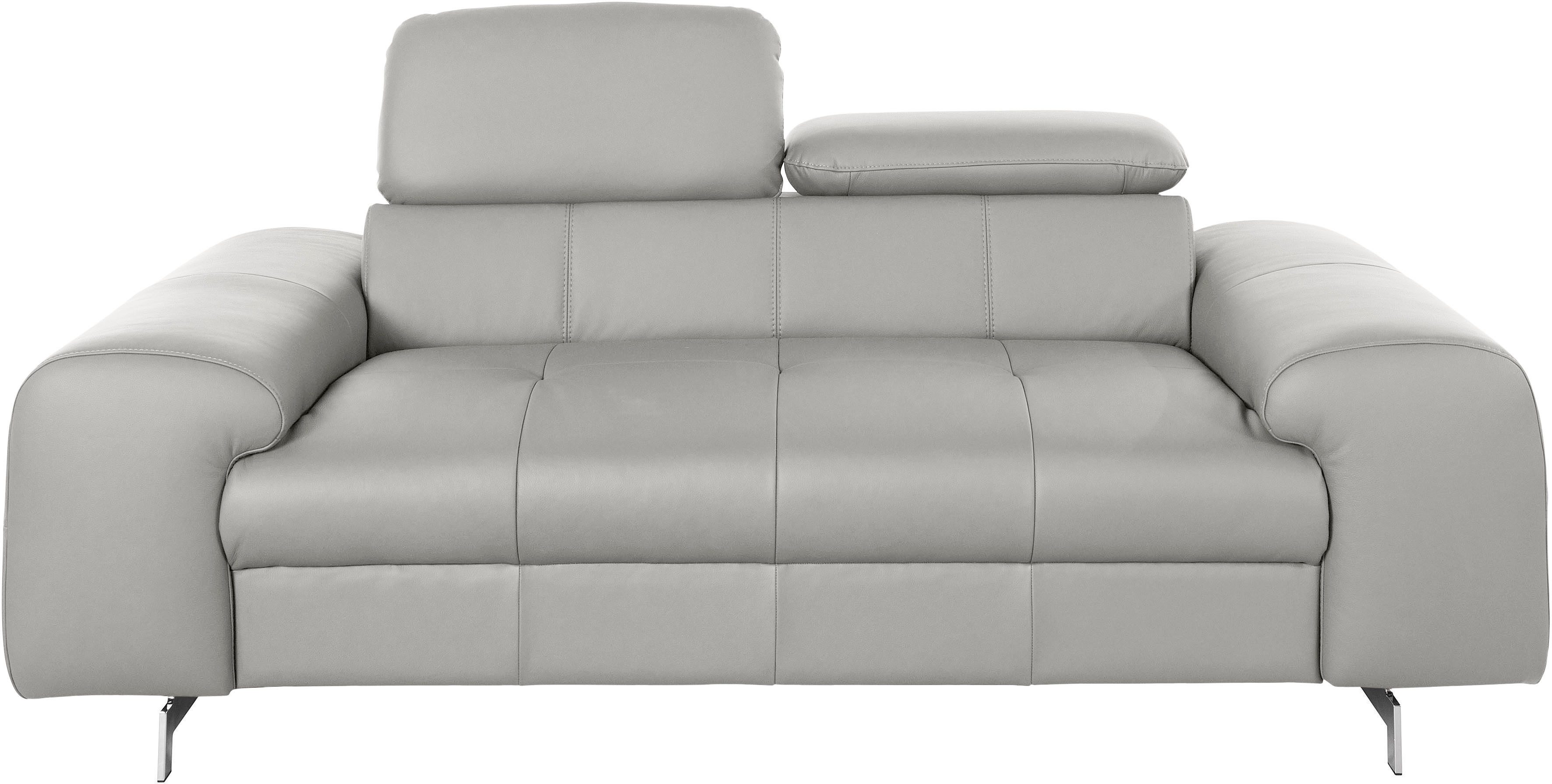 COTTA 2-Sitzer Chef, Big-Sofa mit Kopfteilverstellung, edle Metallkufen