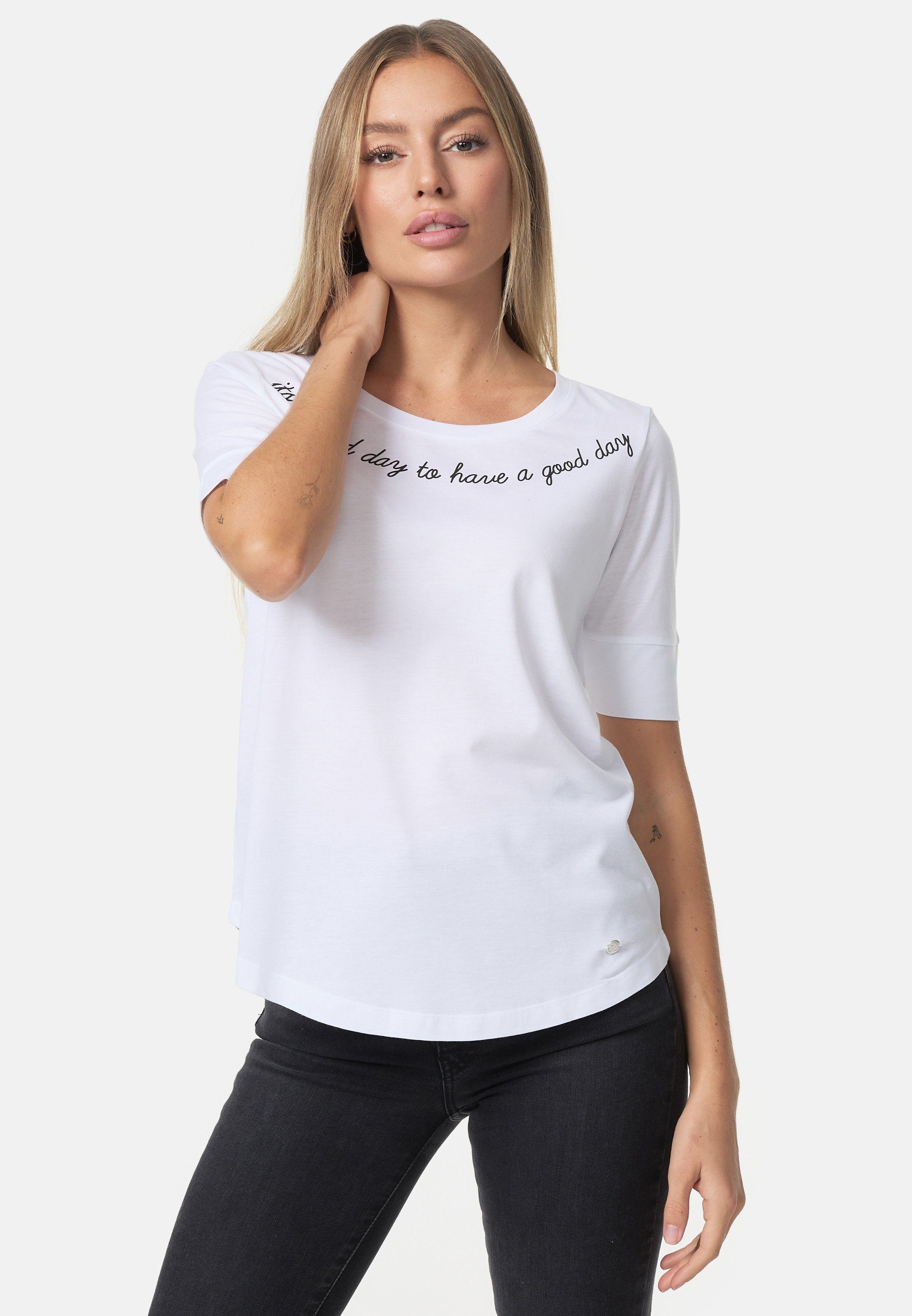 Decay T-Shirt mit stylischem Print weiß-schwarz