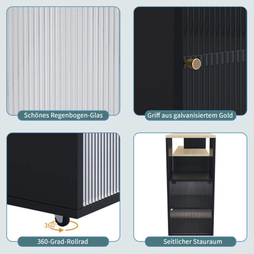 XDeer Bartisch Ausziehbarer Bartisch mit Stauraum,Sideboard,Beweglicher Bar Table, Stehtisch, Bistrotisch,Hochtisch,Großer Stauraum