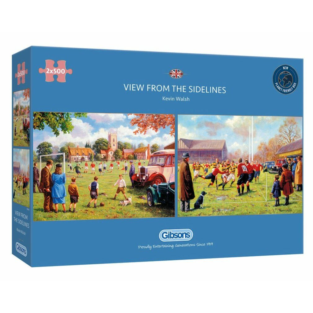 GIBSONS Puzzle GIBSONS Puzzle Blick von der Seitenlinie 2x500 Teile, Puzzleteile