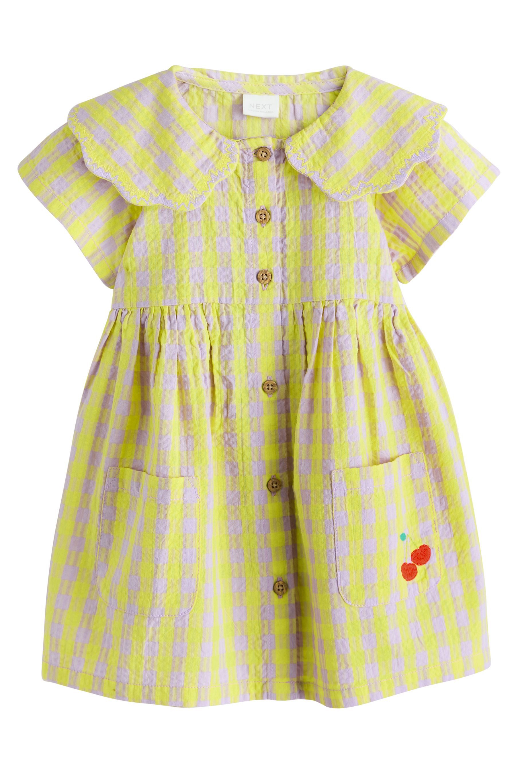 Next Karokleid Kleid mit Vichykaros und Kragen (1-tlg)