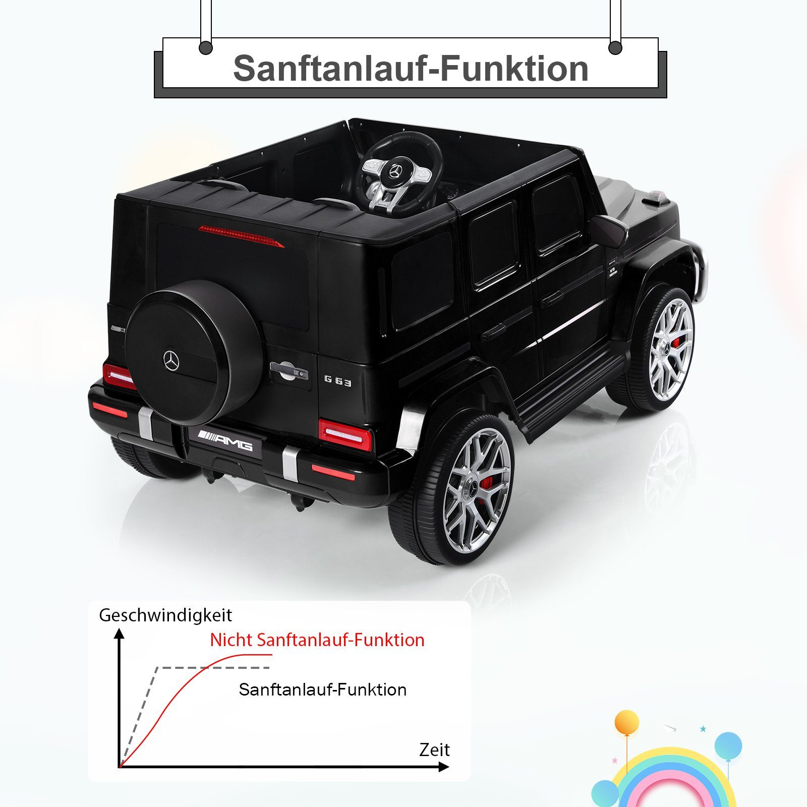 COSTWAY Elektro-Kinderauto Mercedes Benz, 3-5km/h, mit Musik
