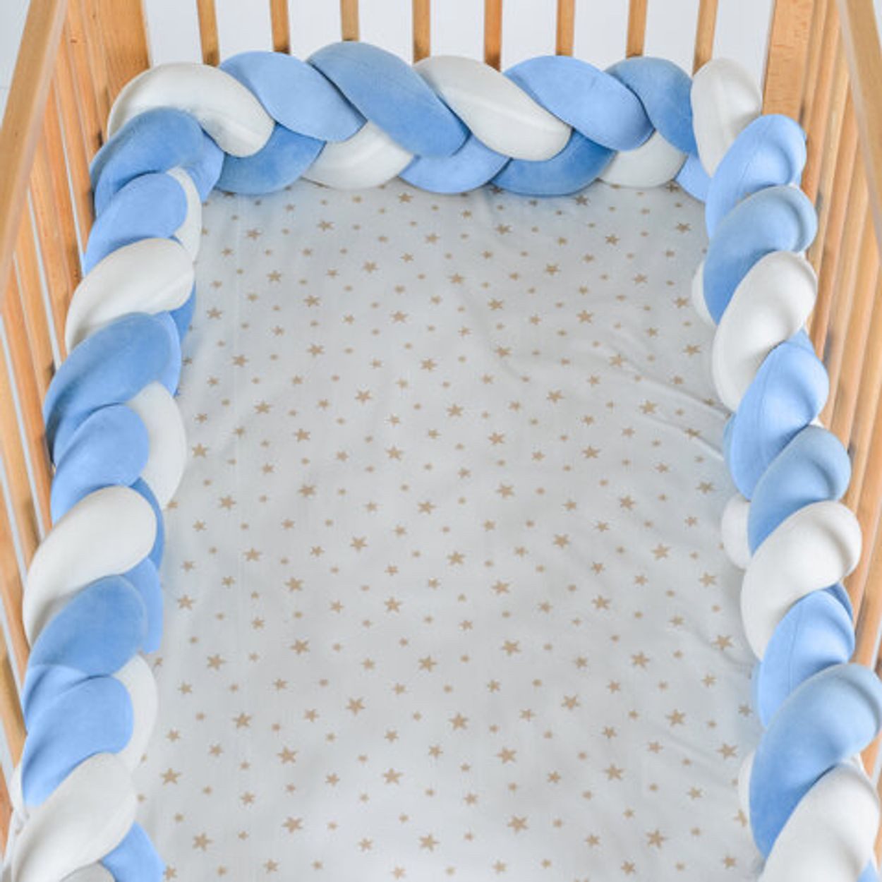Cangaroo Bettnestchen Braidy 220 x 13 x 3,5 cm, geflochten, Bettumrandung, Polyester, ab Geburt, für Babybetten