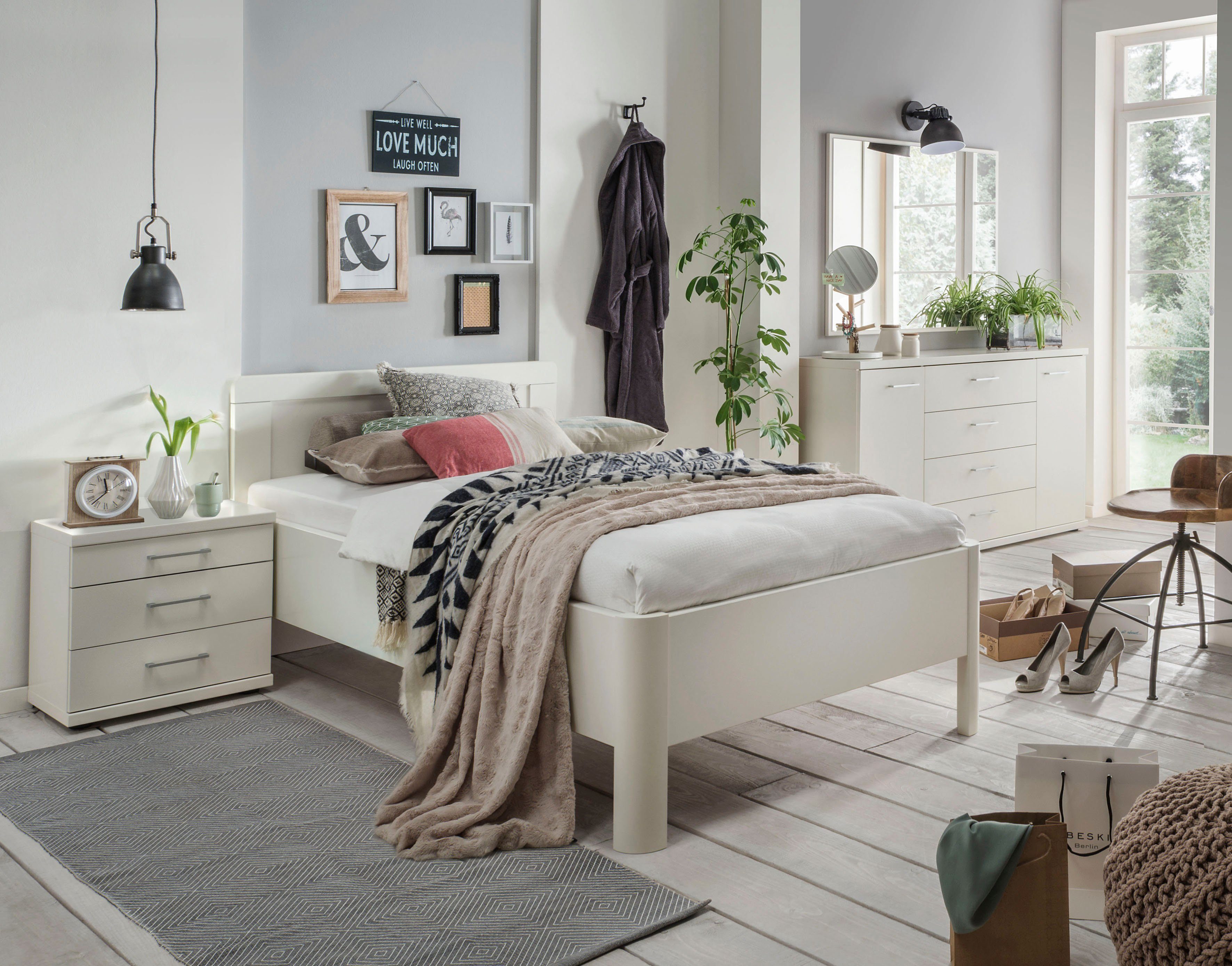 WIEMANN Holzbett Bern, Bettgestell, Bettrahmen, für Schlafzimmer (4-fache Liegehöhenverstellung, MADE IN GERMANY), verschiedene Größen und Farben, in Komforthöhe