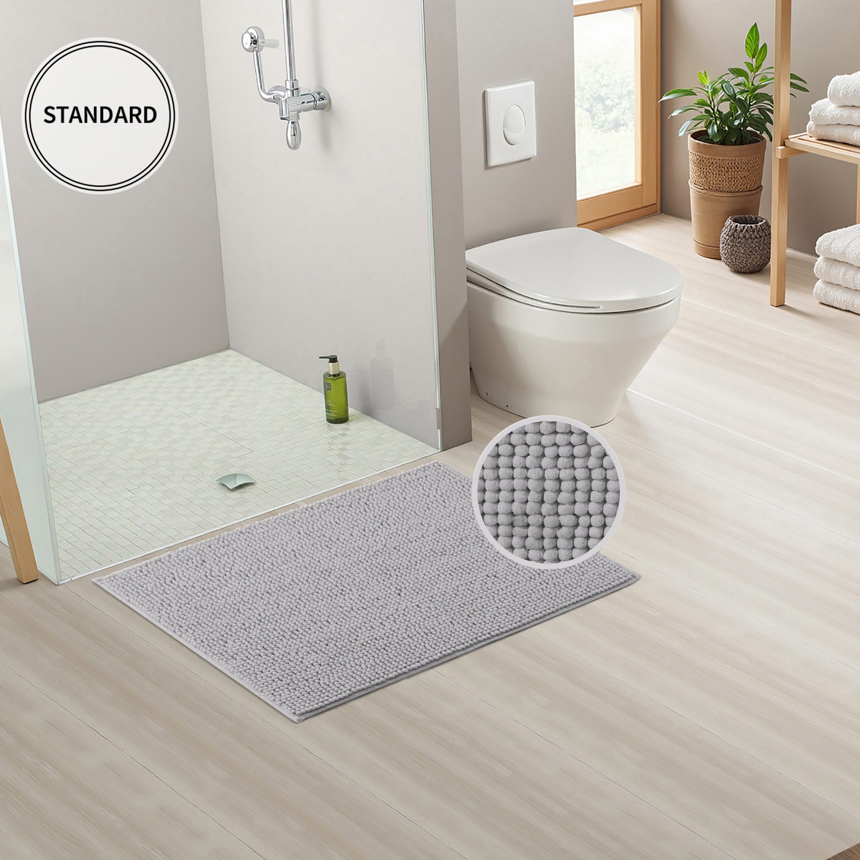OTTO home Badematte Vanessa Chenille, Standard & Premium, 15cm oder 20cm, auch als 2er Set, rutschhemmend beschichtet, schnell trocknend, strapazierfähig, fußbo – Bild 3 von 5