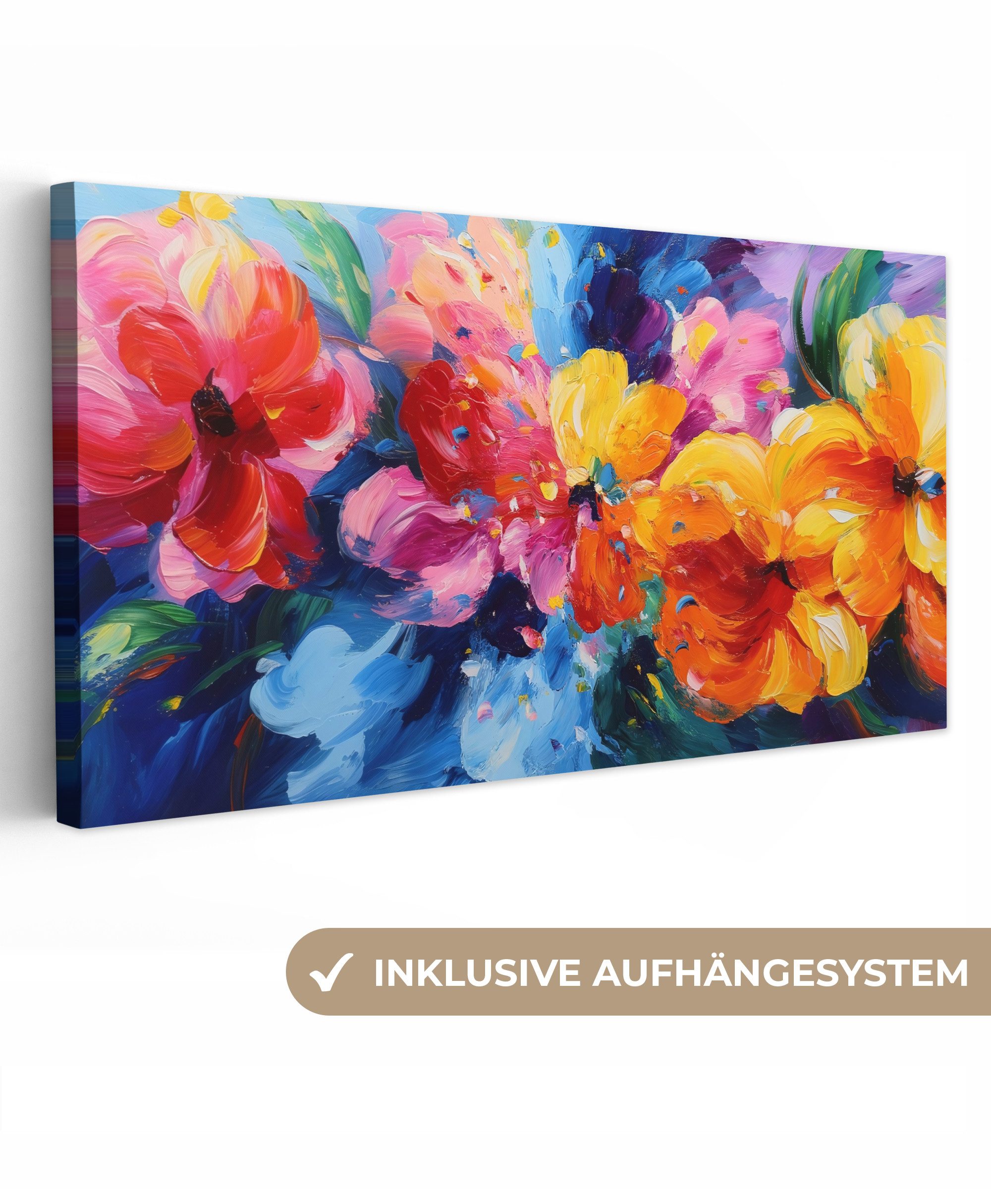 OneMillionCanvasses® Leinwandbild Panorama Gewellt - Energie - warm, Fotodruck (1 St), Wandbild, Deko Schlafzimmer Wohnzimmer Flur 40x20 cm
