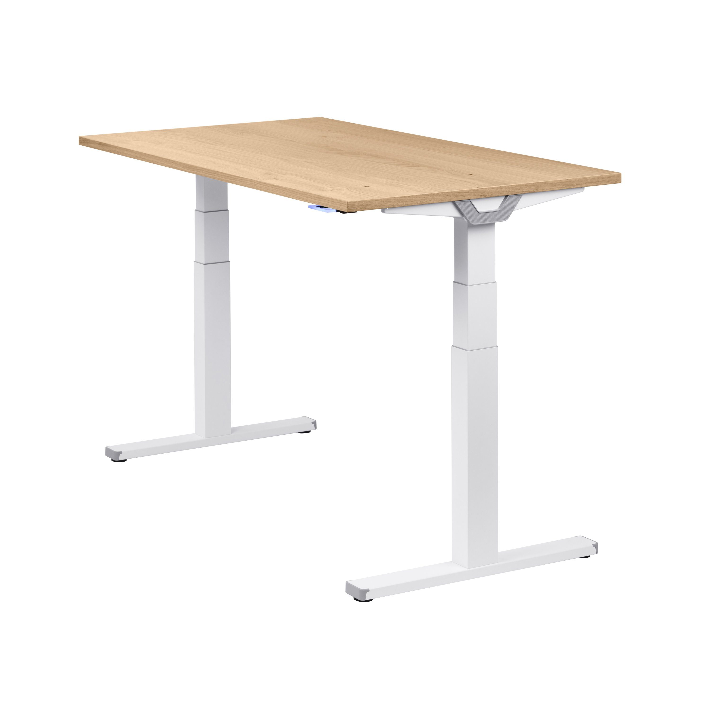Wildeiche Weiß cm | boho Weiß x (Furnier) office® Tischplatte Premium höhenverstellbar, Wildeiche Schreibtisch 140 80 Line, elektrisch
