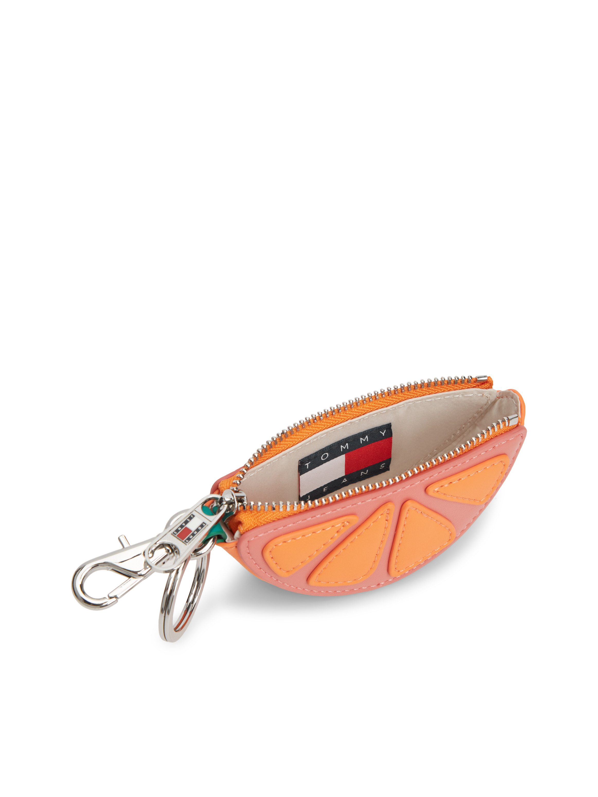 Tommy Jeans Schlüsselanhänger TJW FRUIT COIN PURSE ORANGE, Taschen-Schlüsselanhänger, Taschen Charm, Bag Charm im Frucht-Look