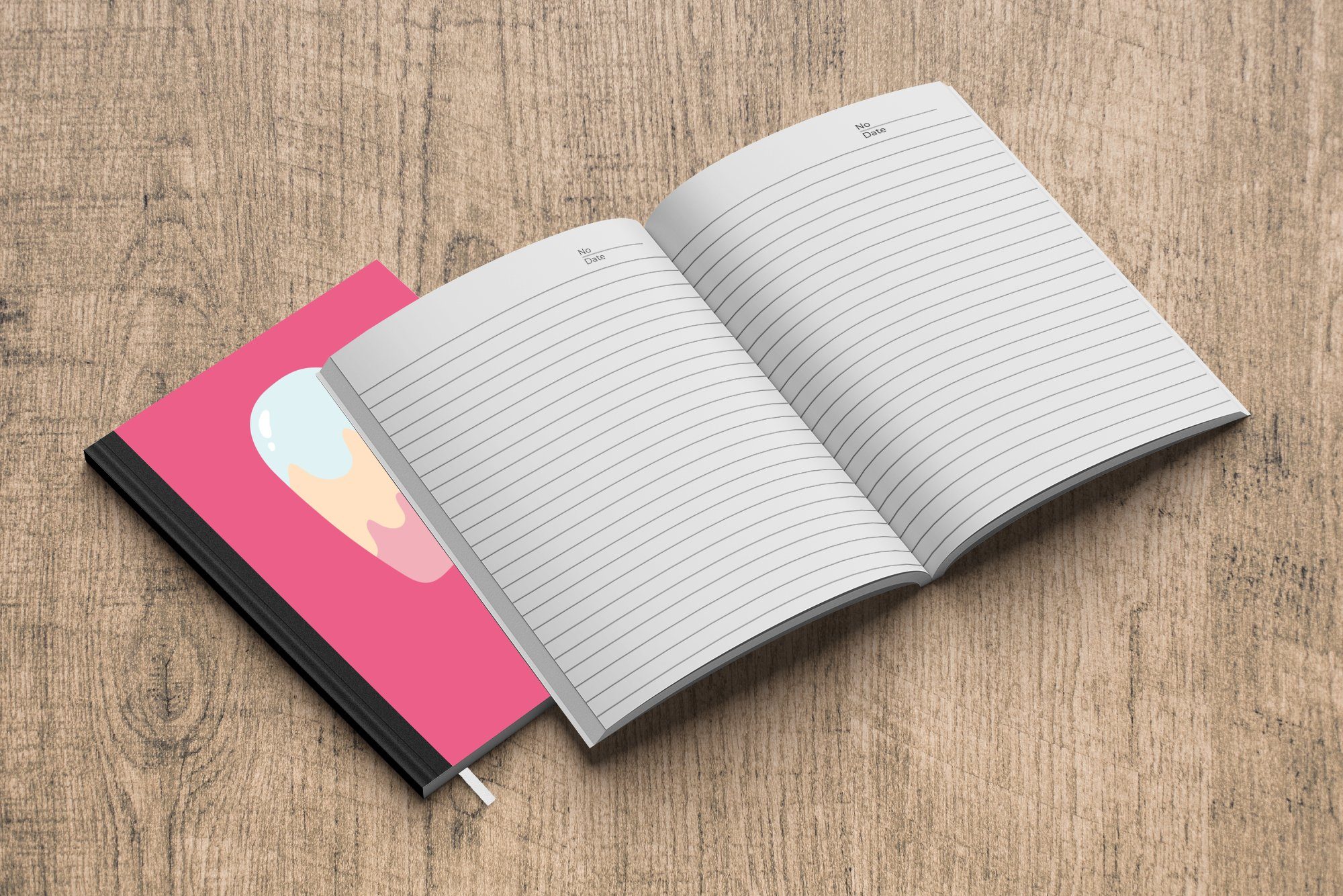MuchoWow Notizbuch A5, Seiten, Illustration Journal, Eises Hintergrund, Haushaltsbuch eines Tagebuch, auf Notizheft, einem Merkzettel, rosa 98
