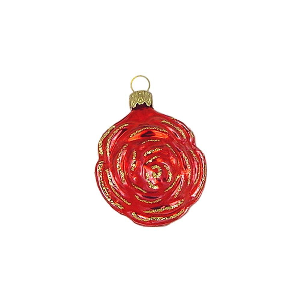 Haberland Christbaumschmuck cm Glas rot Kleine Lauschaer 6 Glasschmuck Rose Lauscha