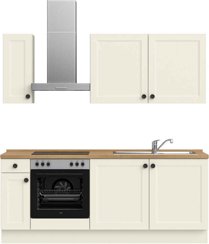 nobilia® Küchenzeile "Cascada basic", vormontiert, Ausrichtung wählbar, Breite 210 cm, mit E-Geräten