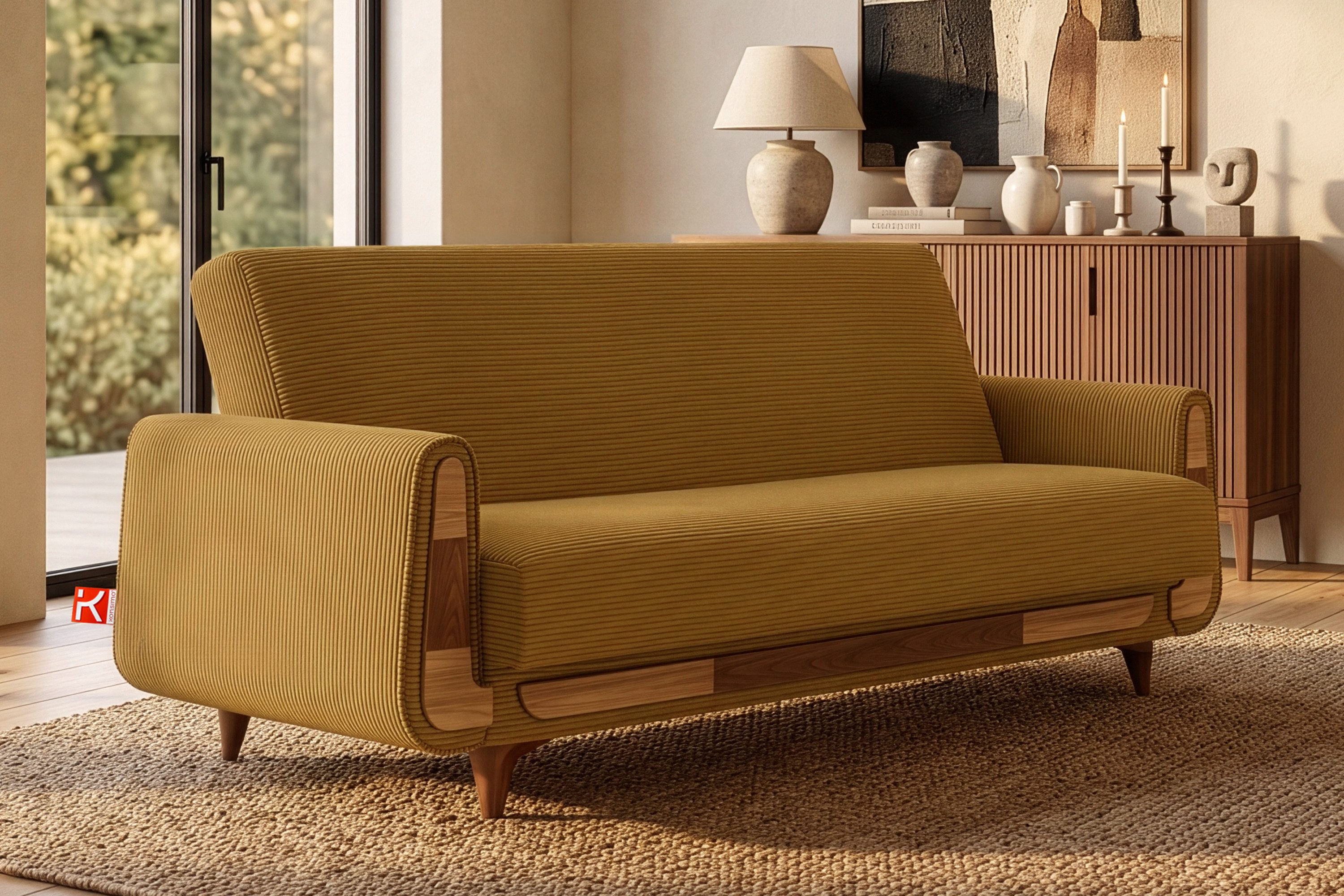 KONSIMO® 3-Sitzer GUSTAVO II Sofa 3-Personen, hergestellt in der EU, mit Schlaffunktion und Bettkasten