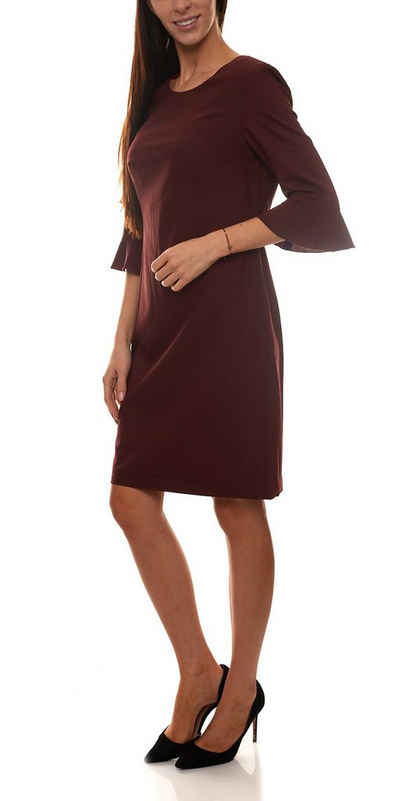 CLAIRE WOMAN Sommerkleid »CLAIRE WOMAN Darcey Kleid feminines Damen Kleid mit Volant Ärmeln Business-Kleid Bordeaux«