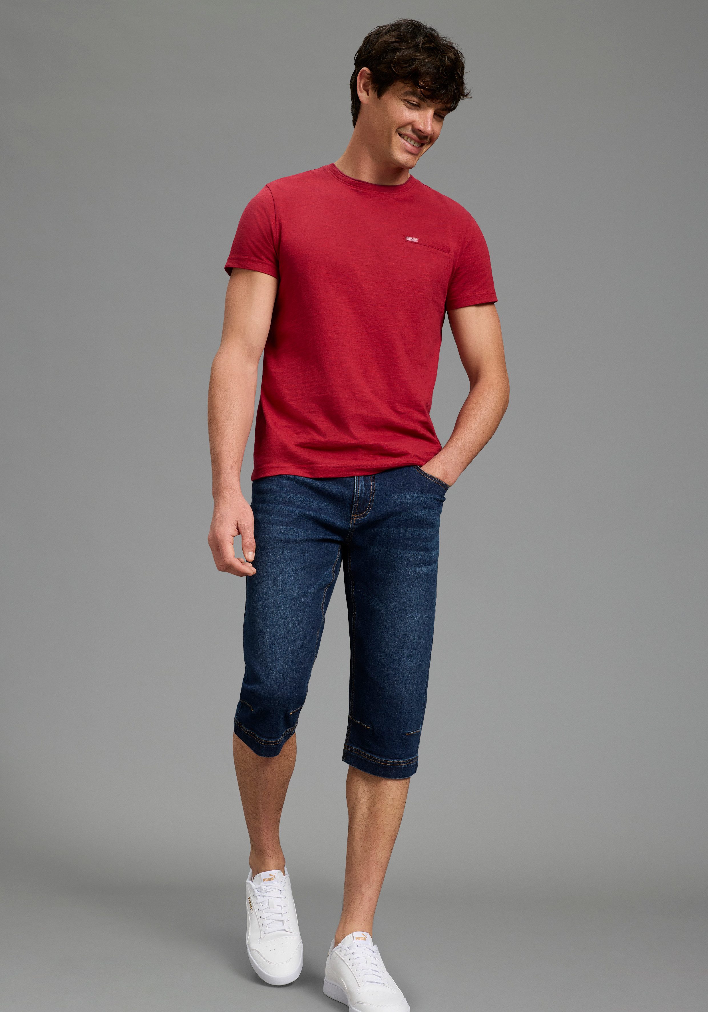 Bruno Banani Jeansbermudas Hutch-Bermuda Straight-Fit, normale Leibhöhe, aus elastischem Denim-Material – Bild 4 von 5