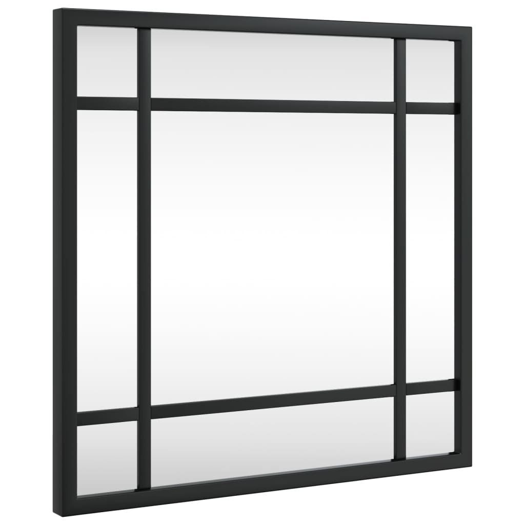 furnicato Wandspiegel Schwarz 30x30 cm Quadratisch Eisen (1-St), Hängespiegel mit explosionsgeschützter Folie für das Badezimmer