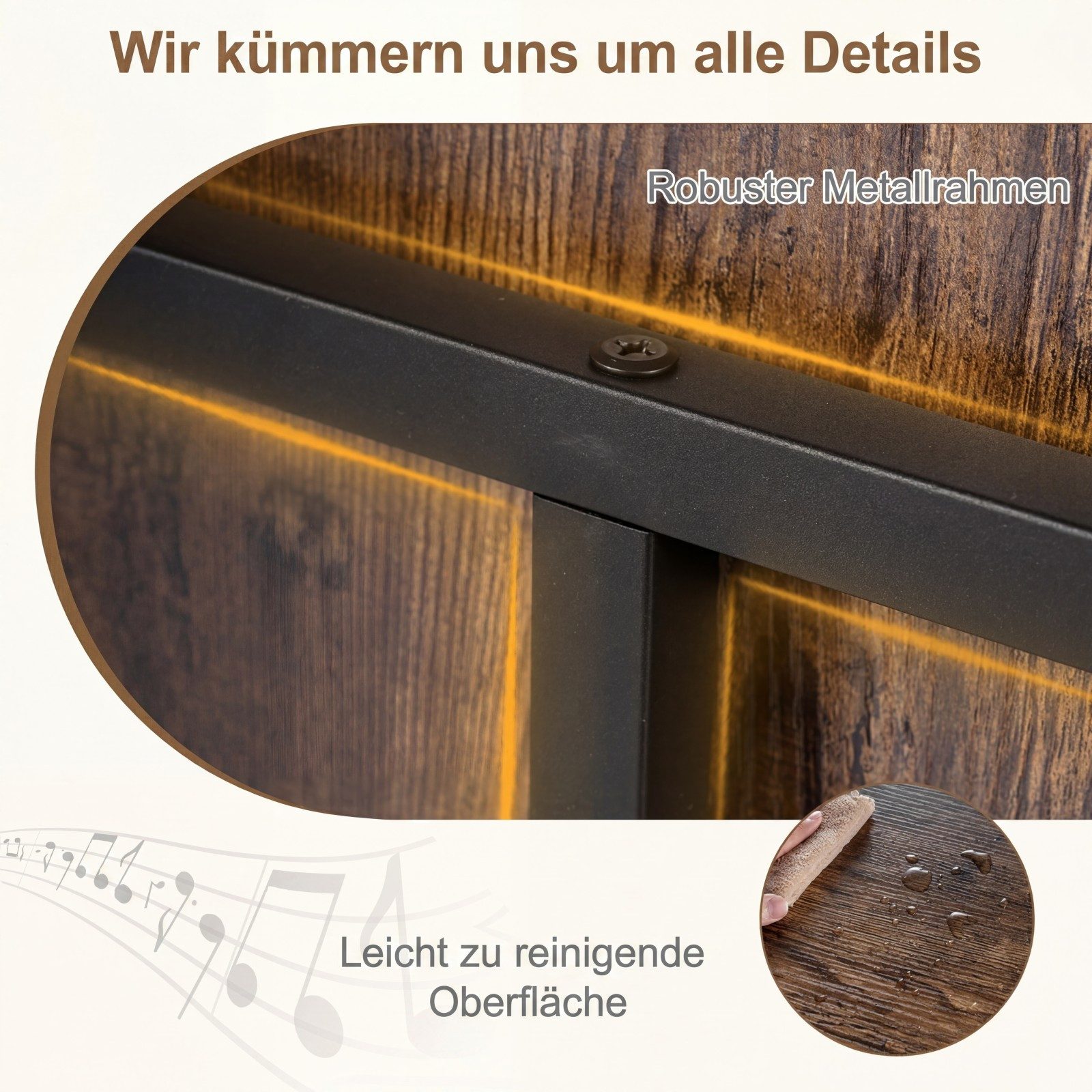COSTWAY Nachttisch, Plattenspielerständer, Schallplattenständer Holz