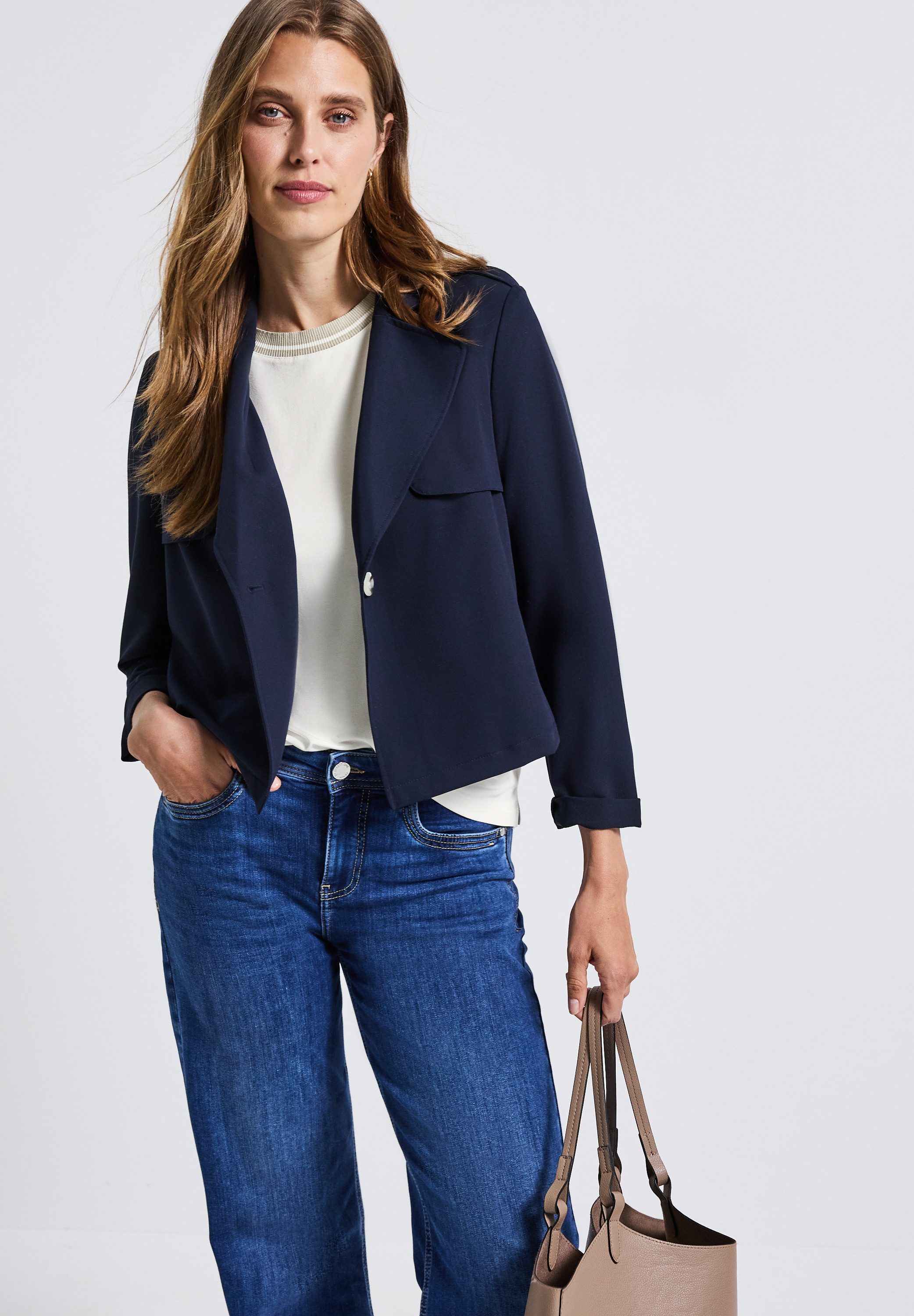 STREET ONE T-Shirt mit Rippdetail günstig online kaufen