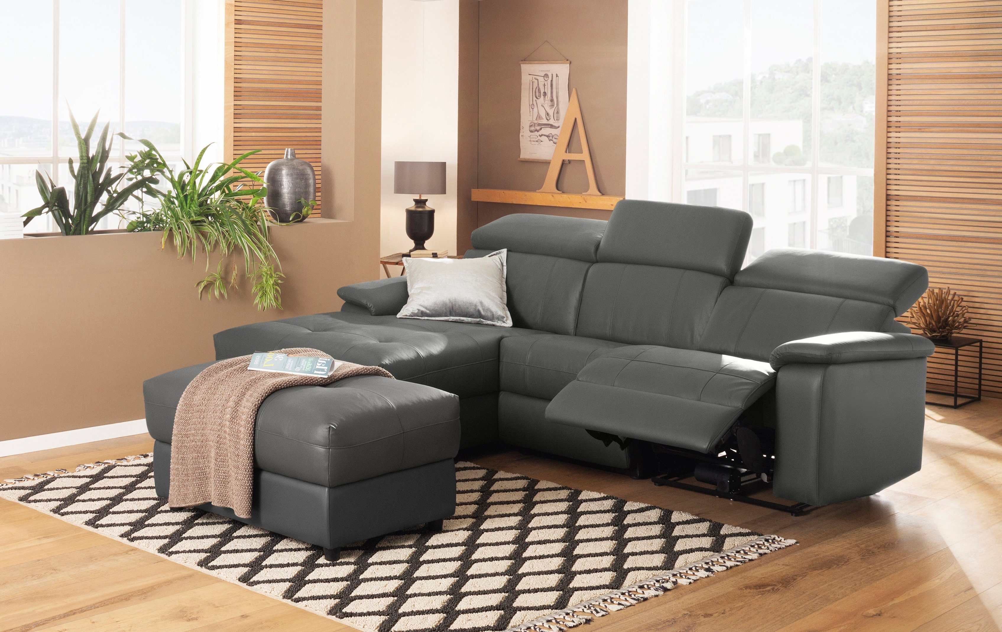 Home affaire Ecksofa Binado, L-Form, mit manueller oder elektrischer Relaxfunktion mit USB-Anschluss
