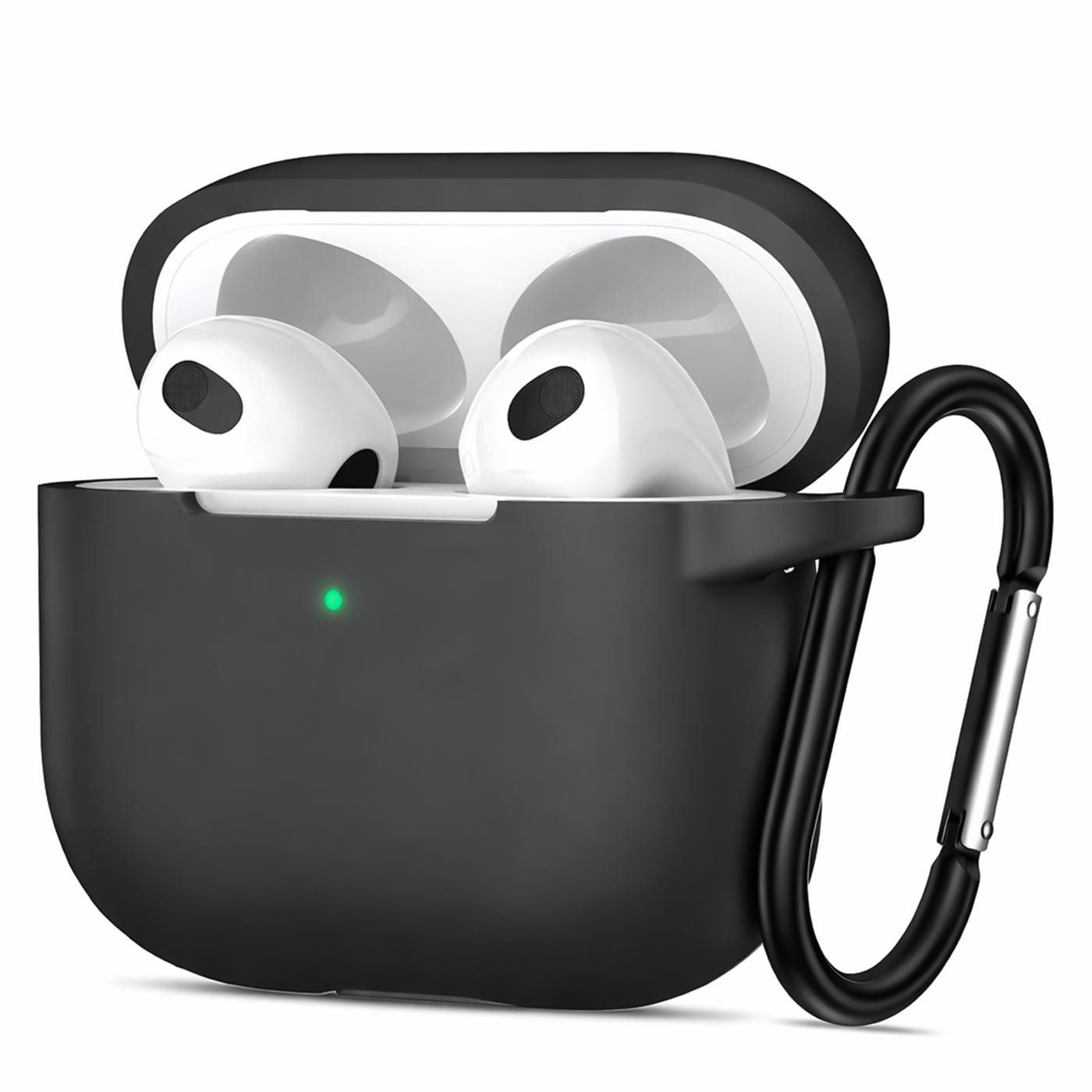 CoolGadget Kopfhörer-Schutzhülle Basic Silikon Hülle für AirPods 4 Schutzhülle mit Karabiner, Soft Touch Case, stoßfest, rutschfest, 360° Schutz, kabellos ladbar
