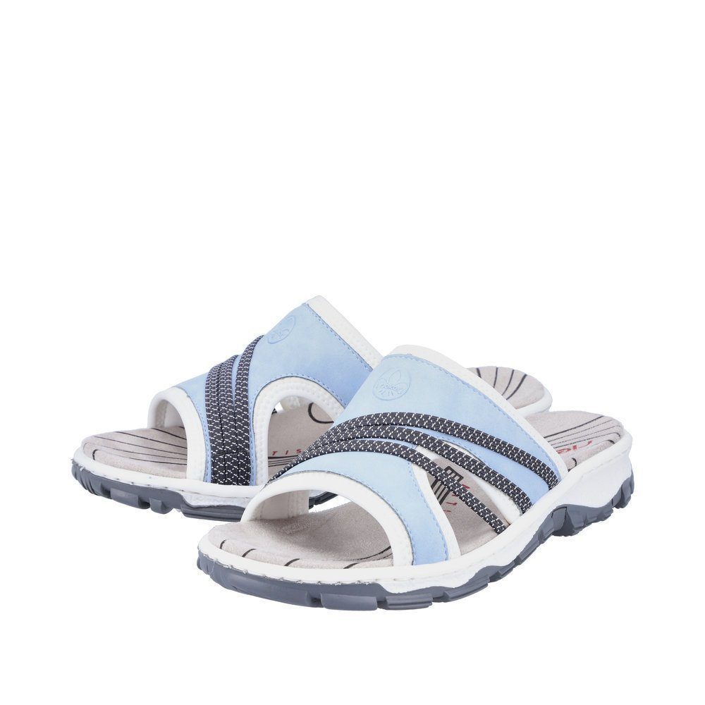 Rieker Rieker Damen Pantolette 68880-10 blau kombi Clog