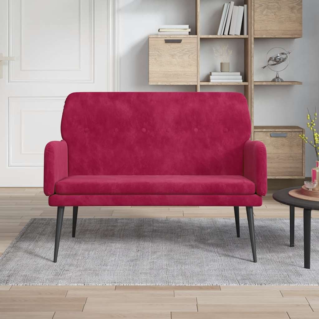 furnicato Sitzbank Weinrot 108 x 79 x 79 cm mit Samtbezug (1-St)