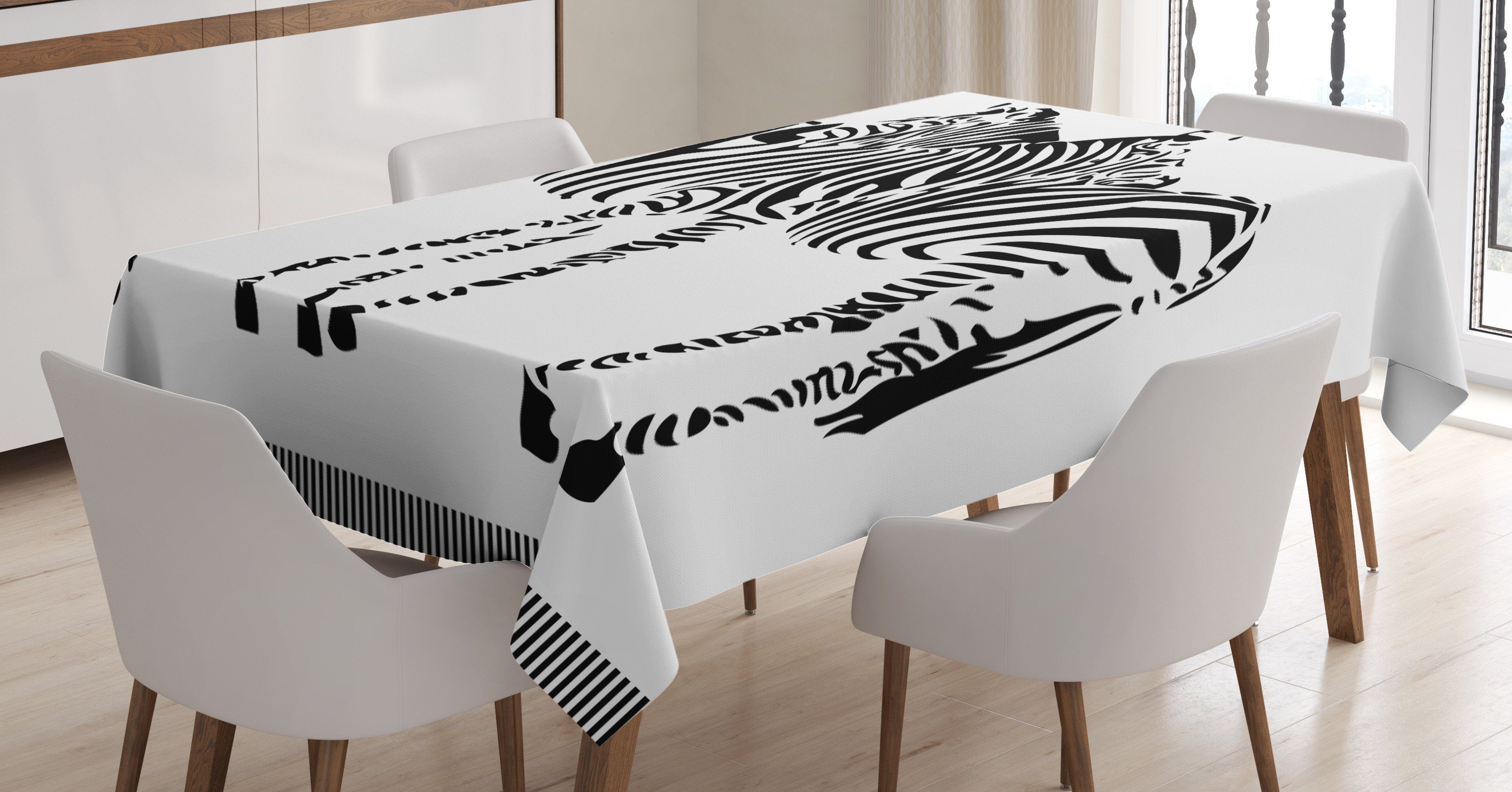 Abakuhaus Tischdecke Farbfest Waschbar Bereich geeignet Klare Außen den Für Silhouette Zebras Tierwelt Farben, 2