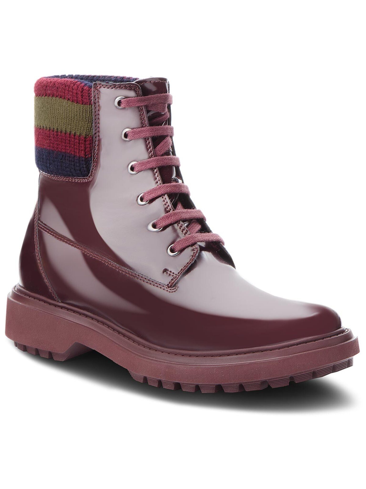 Geox Schnürstiefeletten A Asheely B D847AB 000BC C7357 Dk Burgundy Schnürstiefel