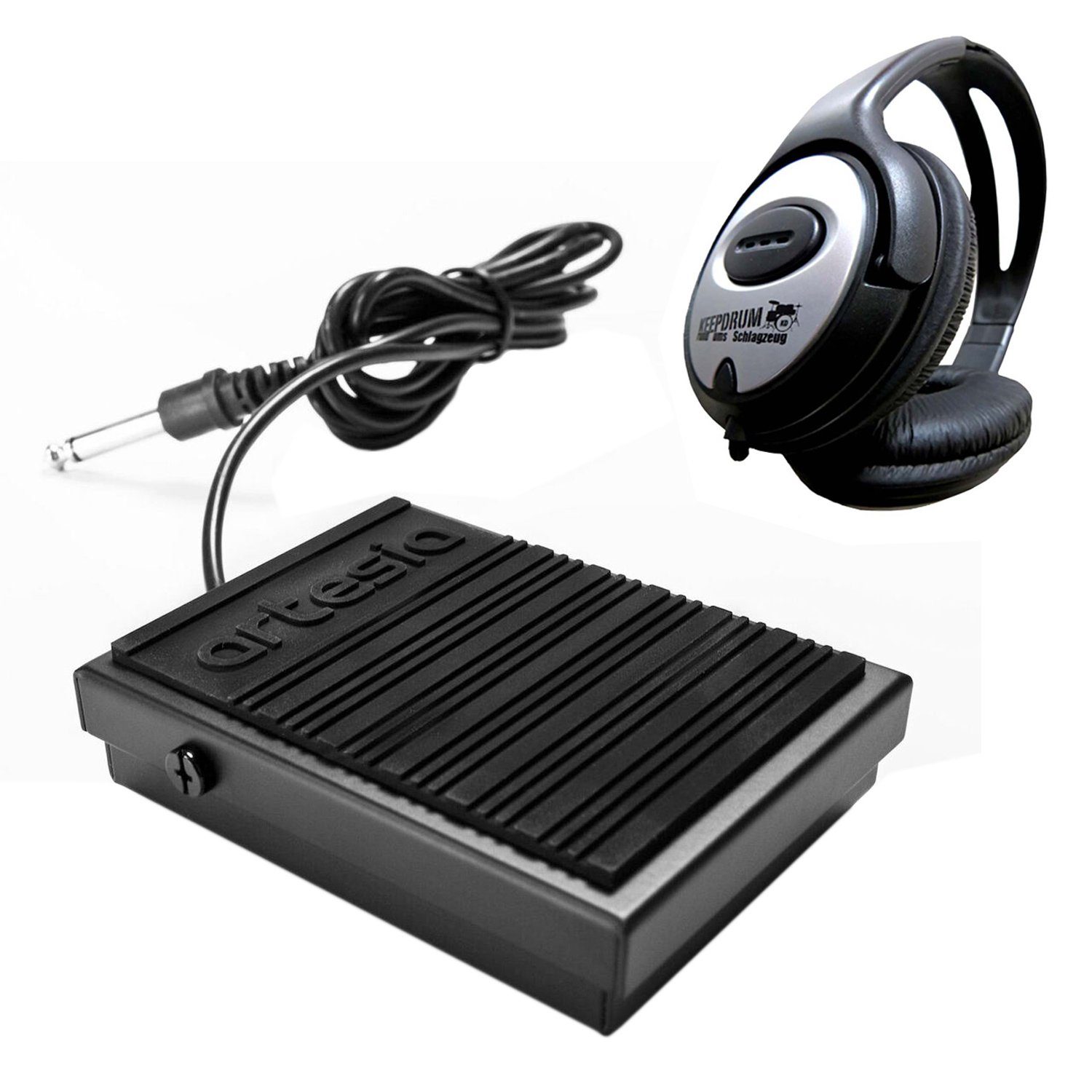Musikinstrumentenpedal Artesia Pro ASP-1 Sustain-Pedal mit Kopfhörer