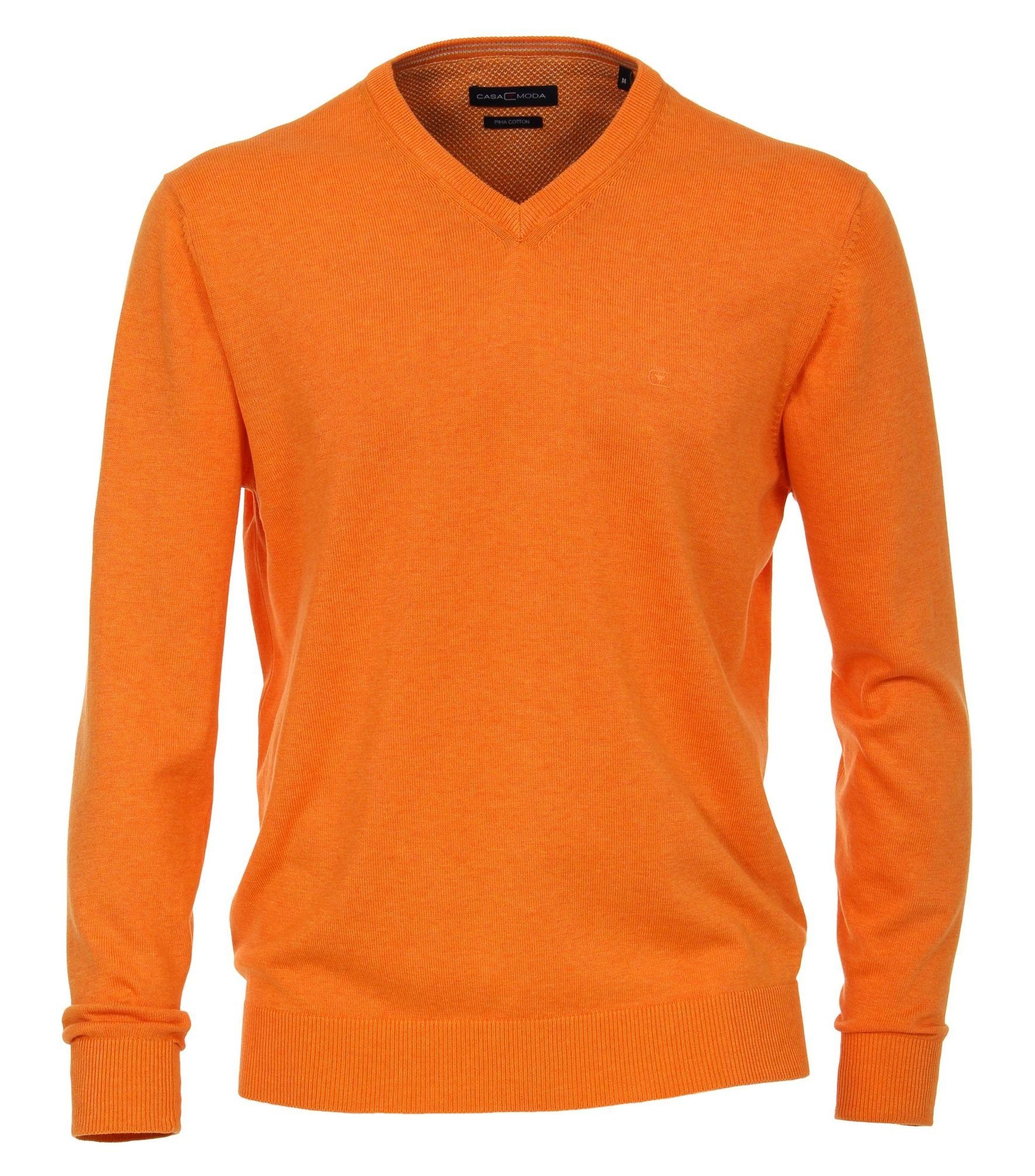 CASAMODA V-Ausschnitt-Pullover V-Ausschnitt PIMA-Baumwolle (480) Orange