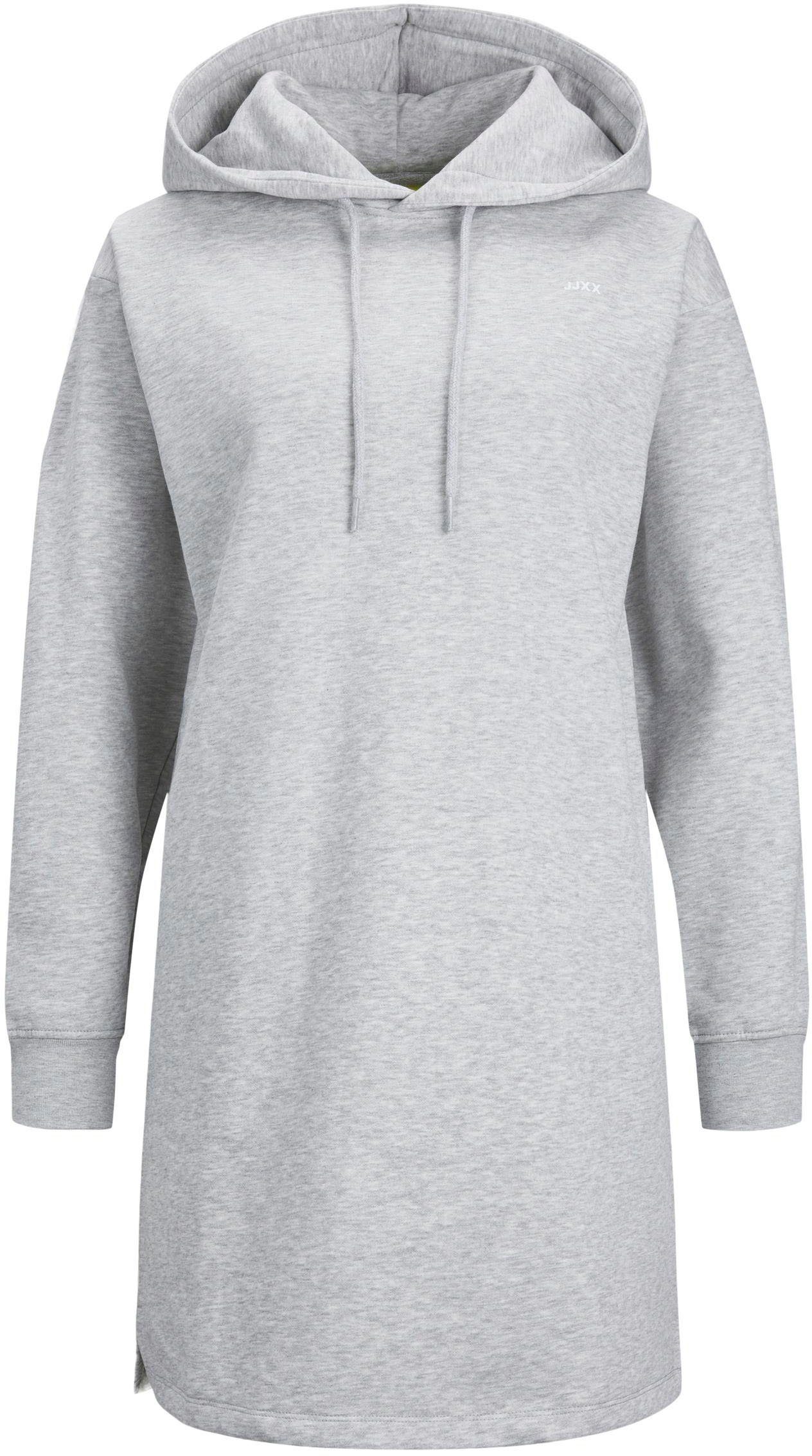 JJXX Longsweatshirt JXABBIE LS REL EVERY BRUSH HOOD DRESS SN Light Grey Melange Detail:WHITE