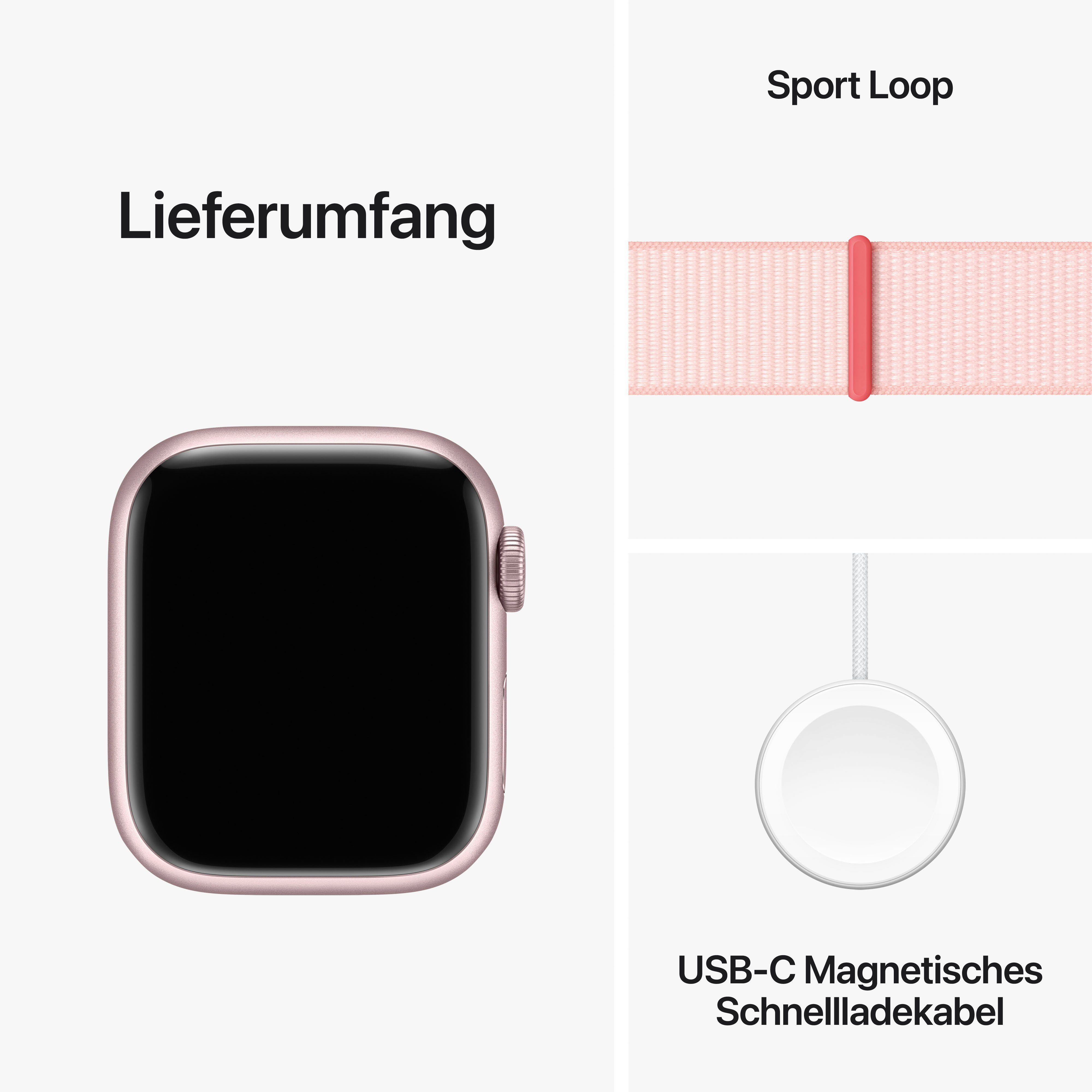 Smartwatch Aluminium Watch GPS cm/1,69 (4,1 OS Pink Sport 9 | Watch 41mm Apple Rosa Loop Series Zoll, 10),