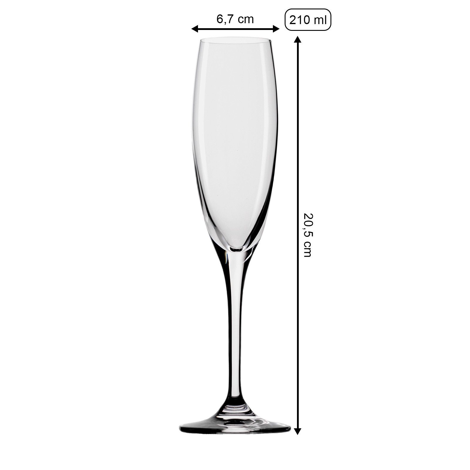 Stölzle Sektglas Vinea Sektgläser 170 ml 6er Set, 6-tlg., Glas