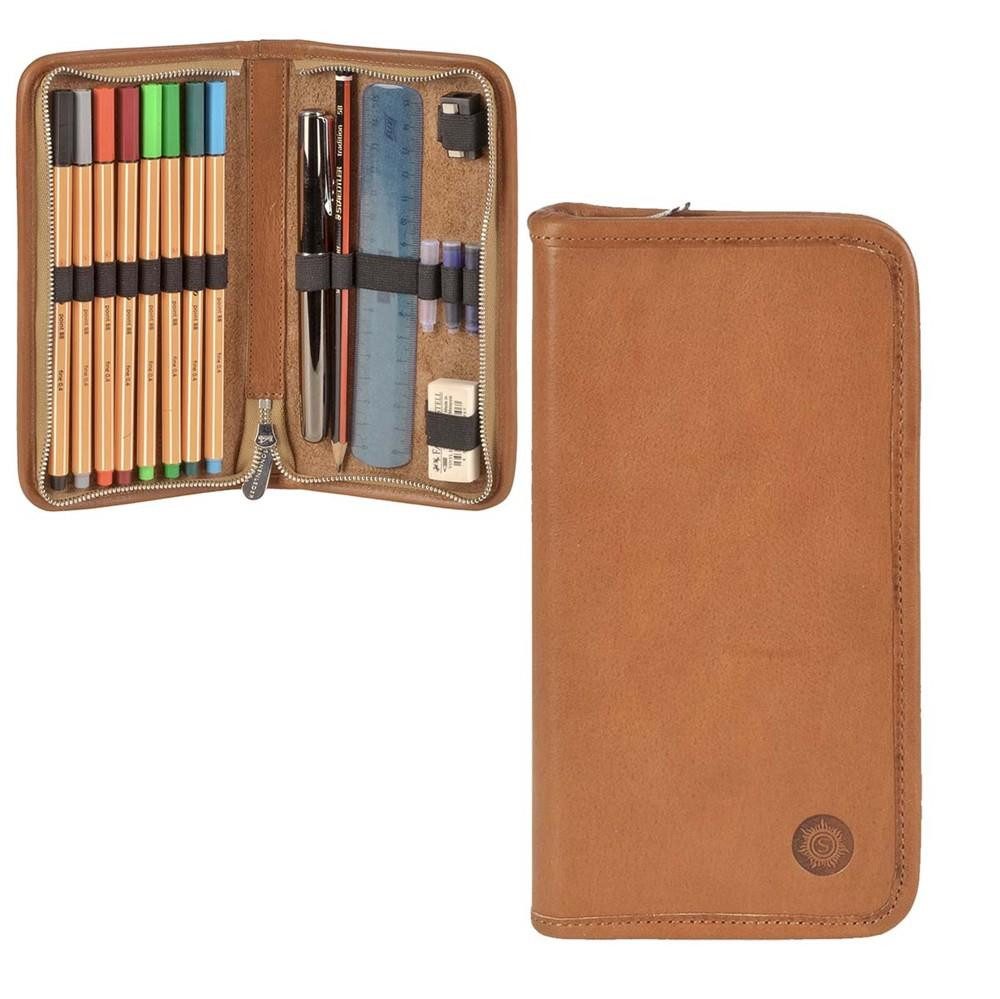Sonnenleder Schreibgeräteetui Novalis, Stiftetui, Federtasche, süddeutsches Rindleder