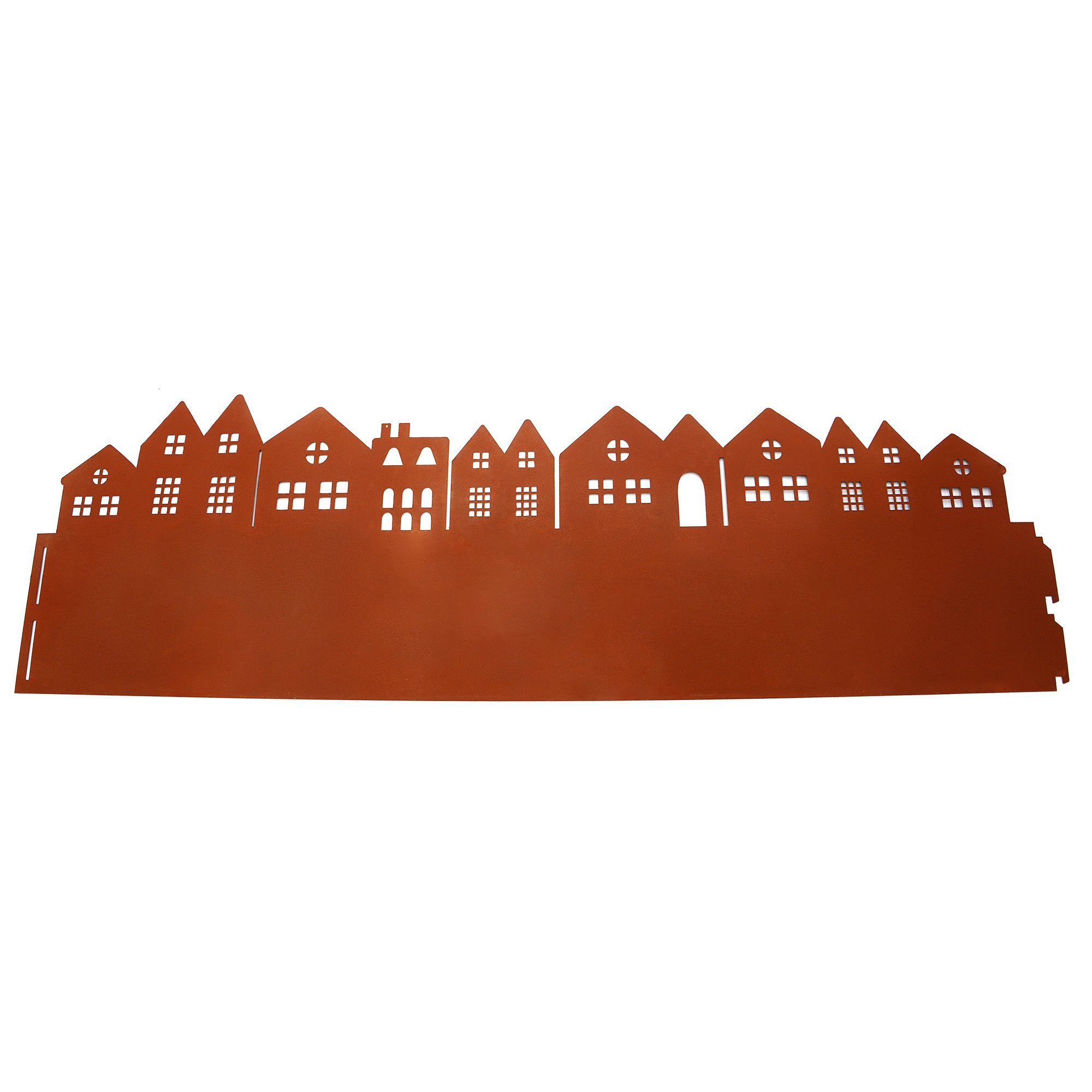 UNUS GARDEN Rasenkante Beeteinfassung Rostoptik Häuser Durchmesser 27,5 Ø cm, 1er Set - erweiterbar, Mähkante, Beetumrandung, Rasenkante 91 x 28 cm, robust