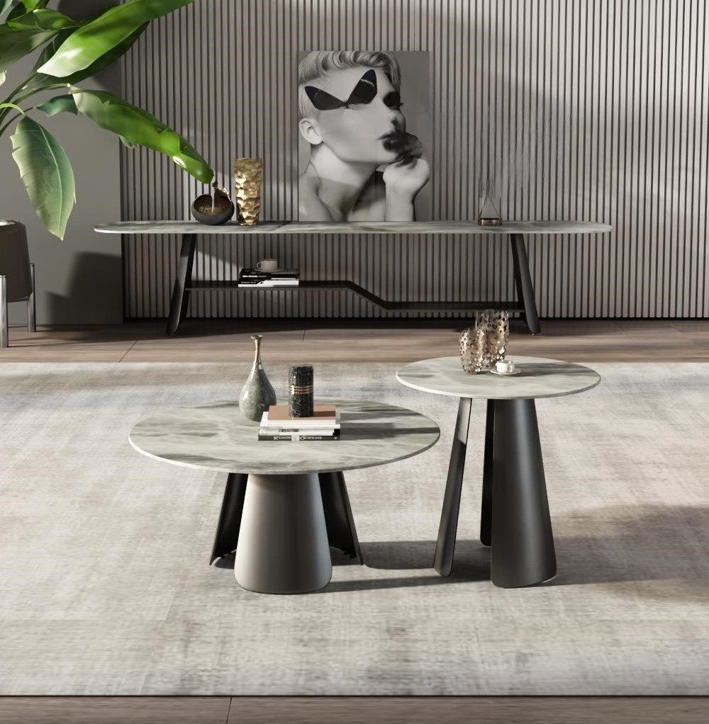 Xlmoebel Wohnzimmer-Set Sideboard mit Couchtischen im italienischen Design aus Holz, (3-St., Sideboard + 2x Couchtisch), Hergestellt in Europa