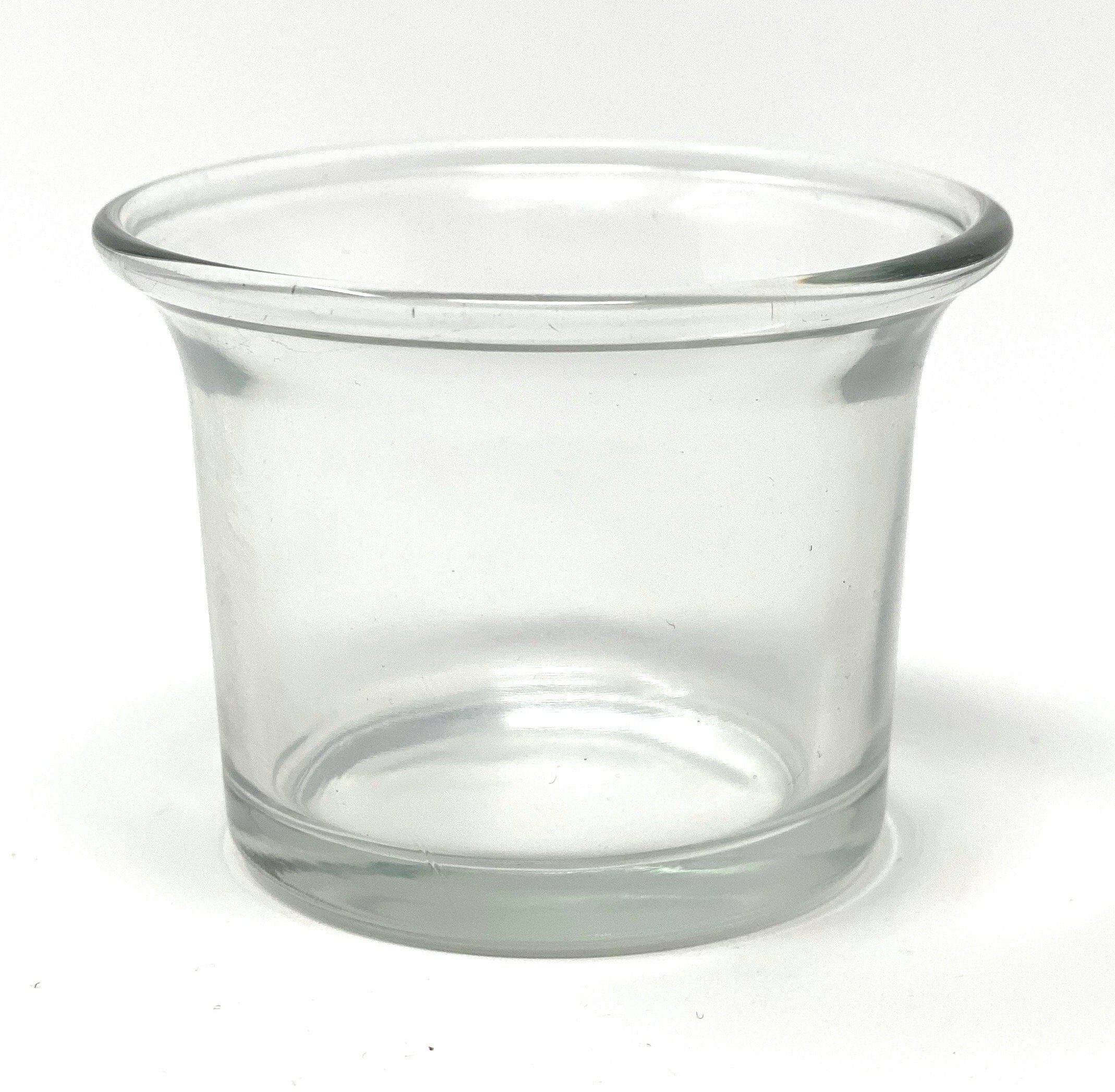 Teelichthalter Glas Teelichtglas DanDiBo Deko-Glas geschwungen hoch 4,5 Kerzenhalter Klar 6x cm Teelichtgläser