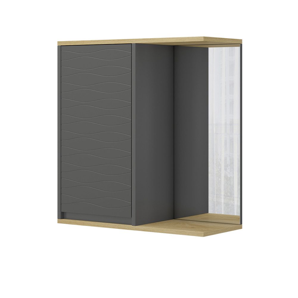Vicco Badezimmerspiegelschrank Livia Anthrazit 60 x 63 cm günstig online kaufen