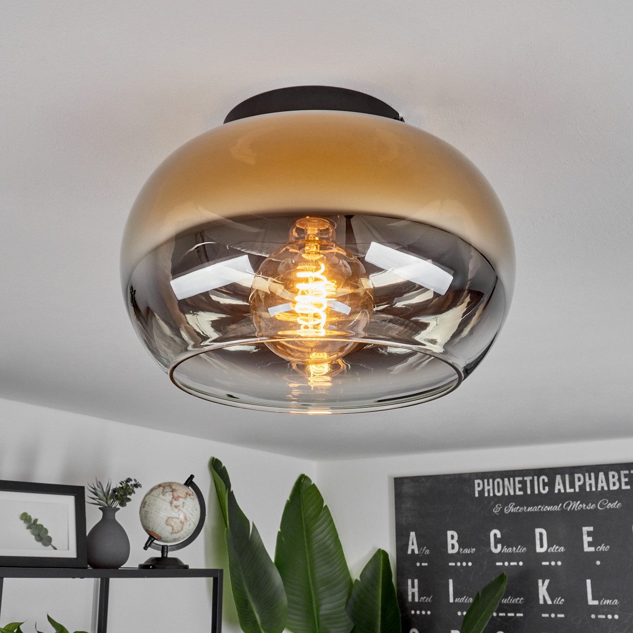 hofstein Deckenleuchte »Cardeto« Deckenlampe aus Metall/Glas günstig online kaufen